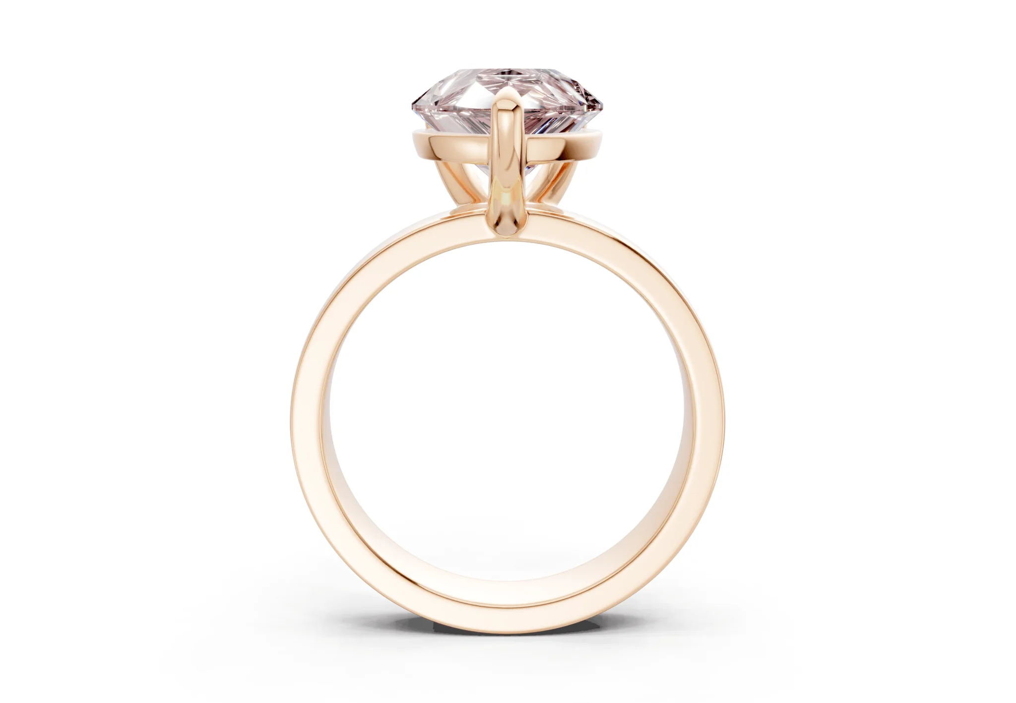 Cascade Pink Diamond Solitaire Pear Cut 4mm Engagement Ring - Image 5