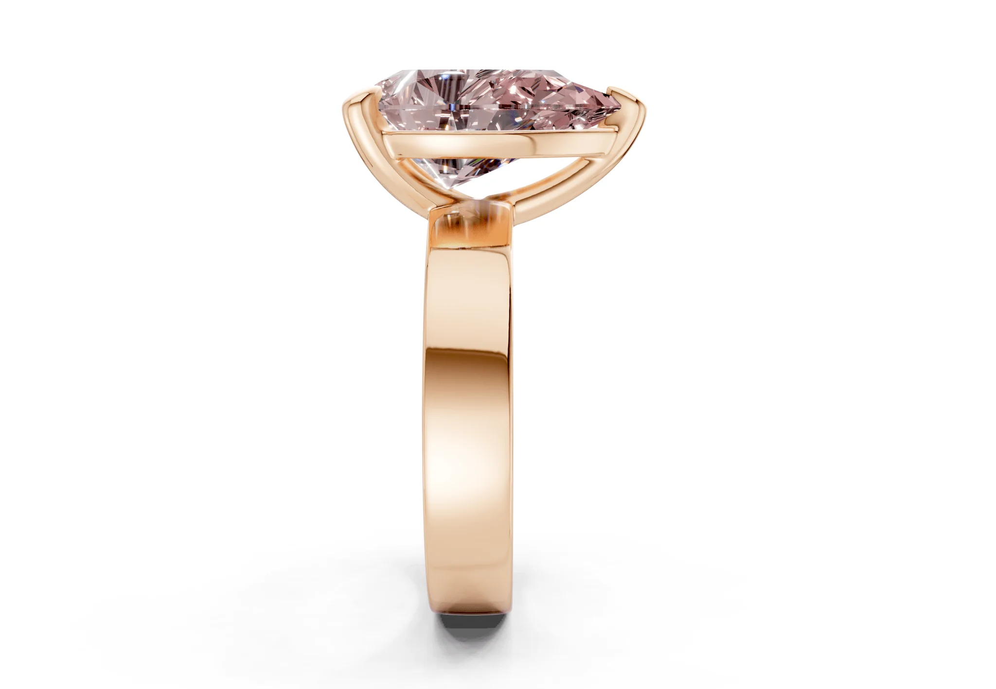 Cascade Pink Diamond Solitaire Pear Cut 4mm Engagement Ring - Image 6