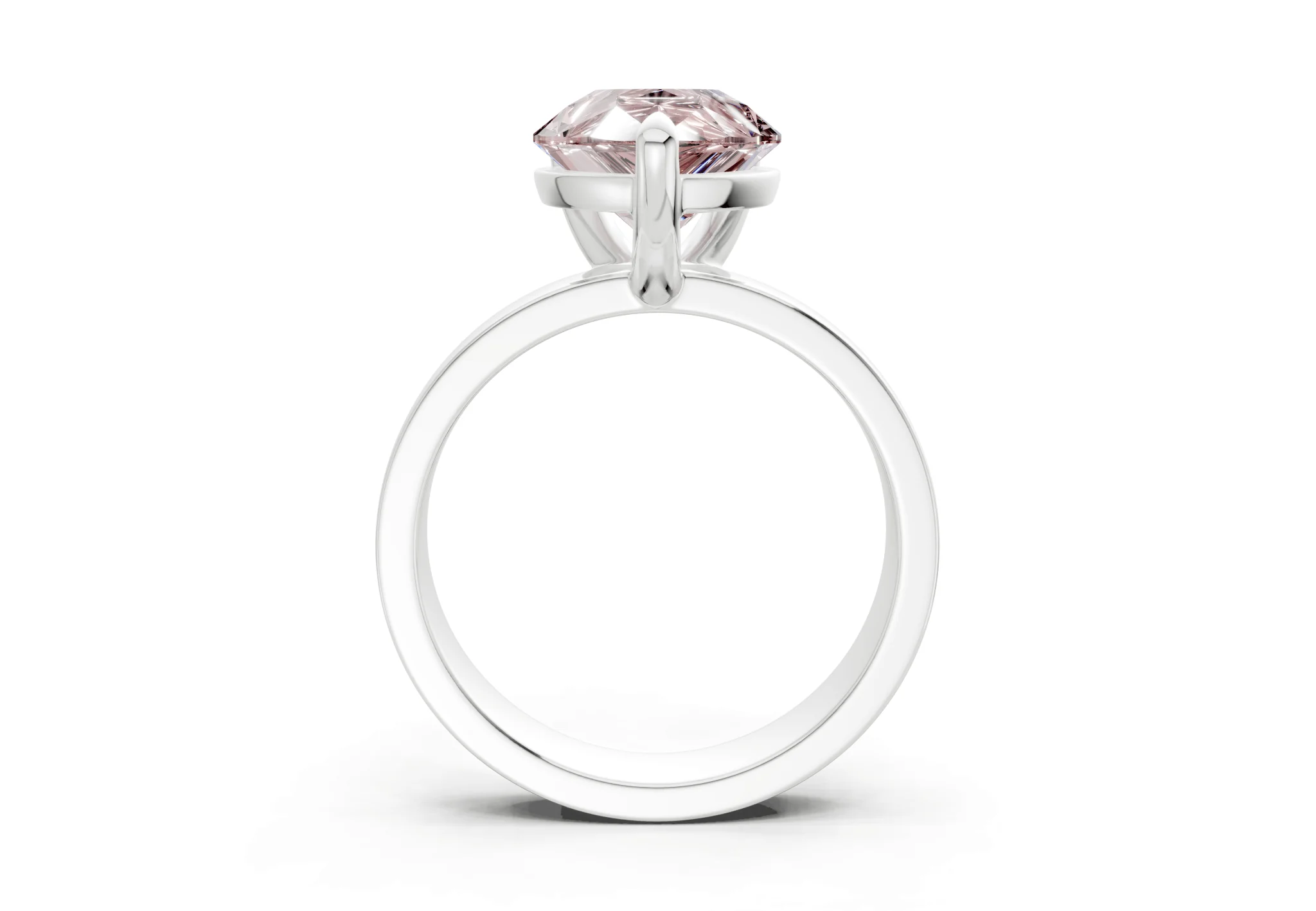 Cascade Pink Diamond Solitaire Pear Cut 4mm Engagement Ring - Image 8