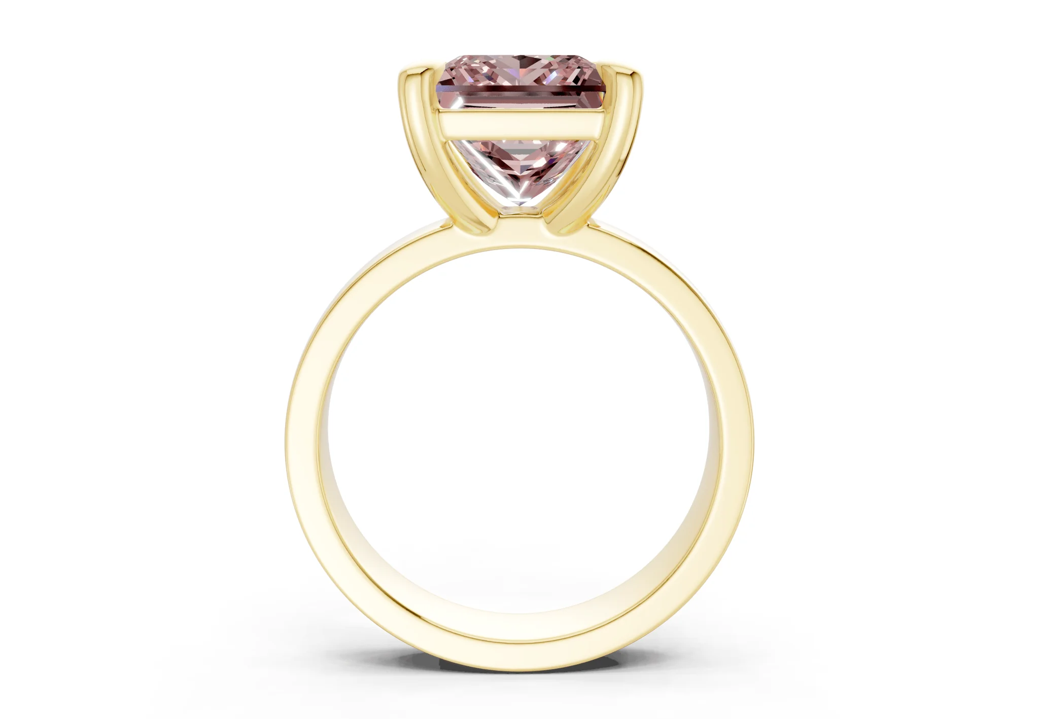 Cascade Pink Diamond Solitaire Princess Cut 4mm Engagement Ring - Image 2