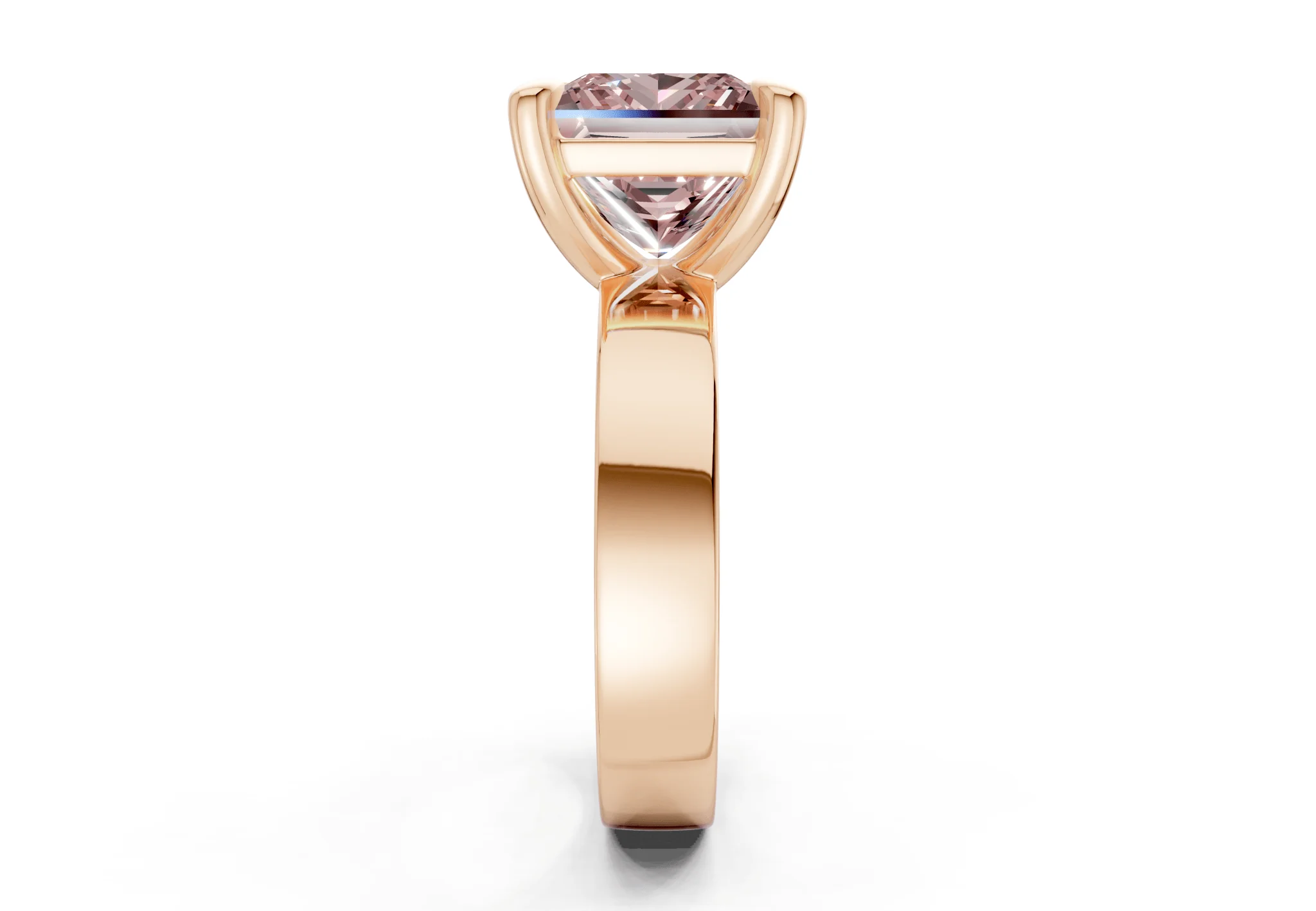 Cascade Pink Diamond Solitaire Princess Cut 4mm Engagement Ring - Image 6