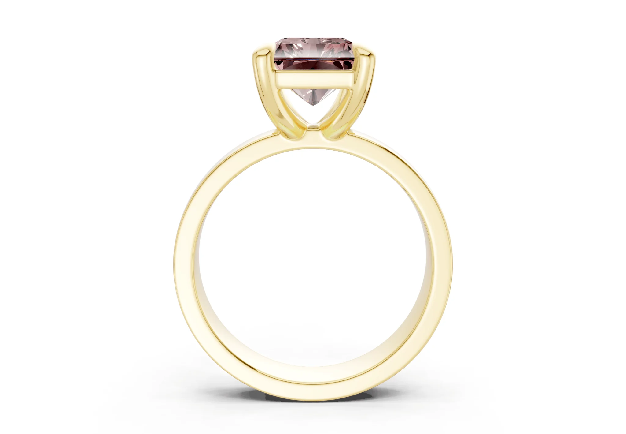 Cascade Pink Diamond Solitaire Radiant Cut 4mm Engagement Ring - Image 2