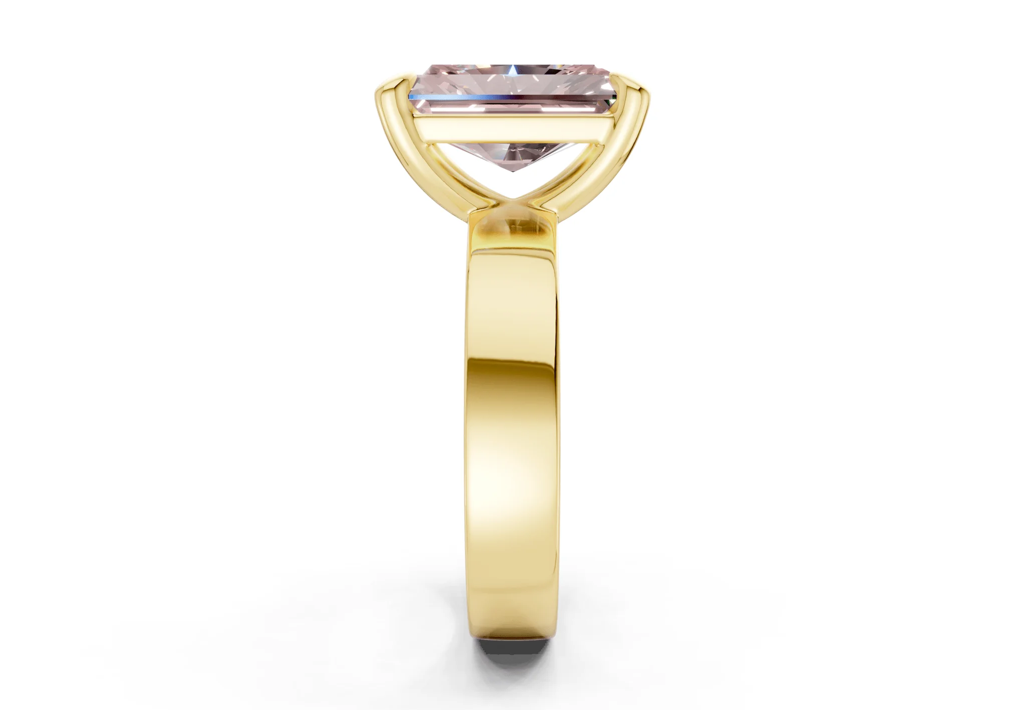 Cascade Pink Diamond Solitaire Radiant Cut 4mm Engagement Ring - Image 3