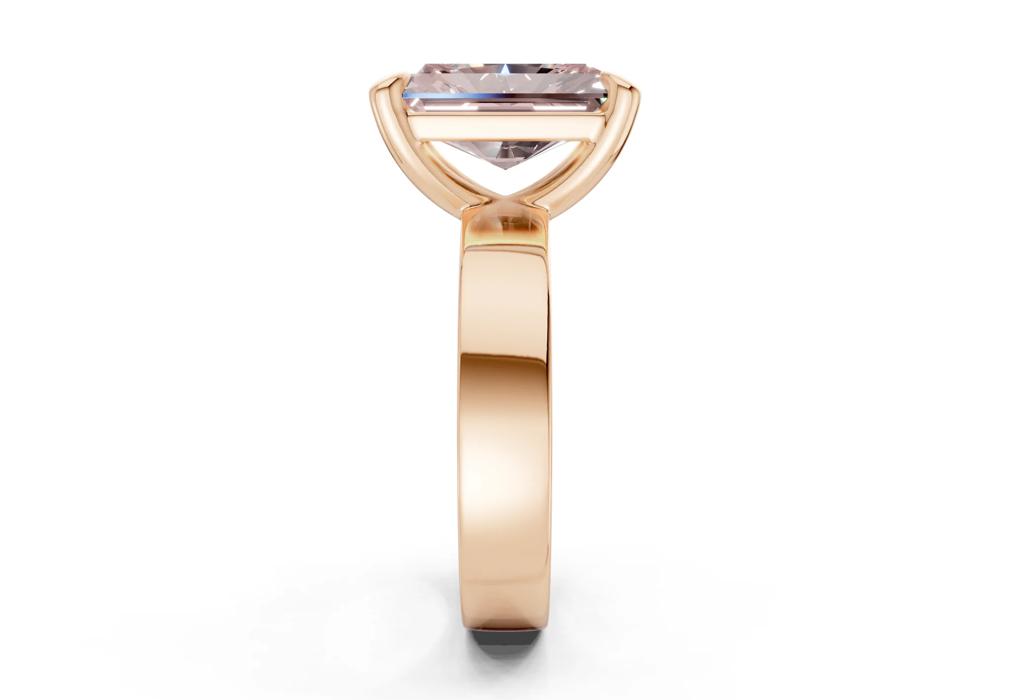 Cascade Pink Diamond Solitaire Radiant Cut 4mm Engagement Ring - Image 6