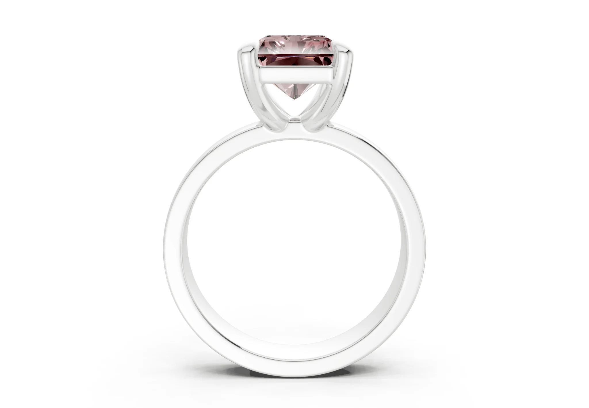 Cascade Pink Diamond Solitaire Radiant Cut 4mm Engagement Ring - Image 8