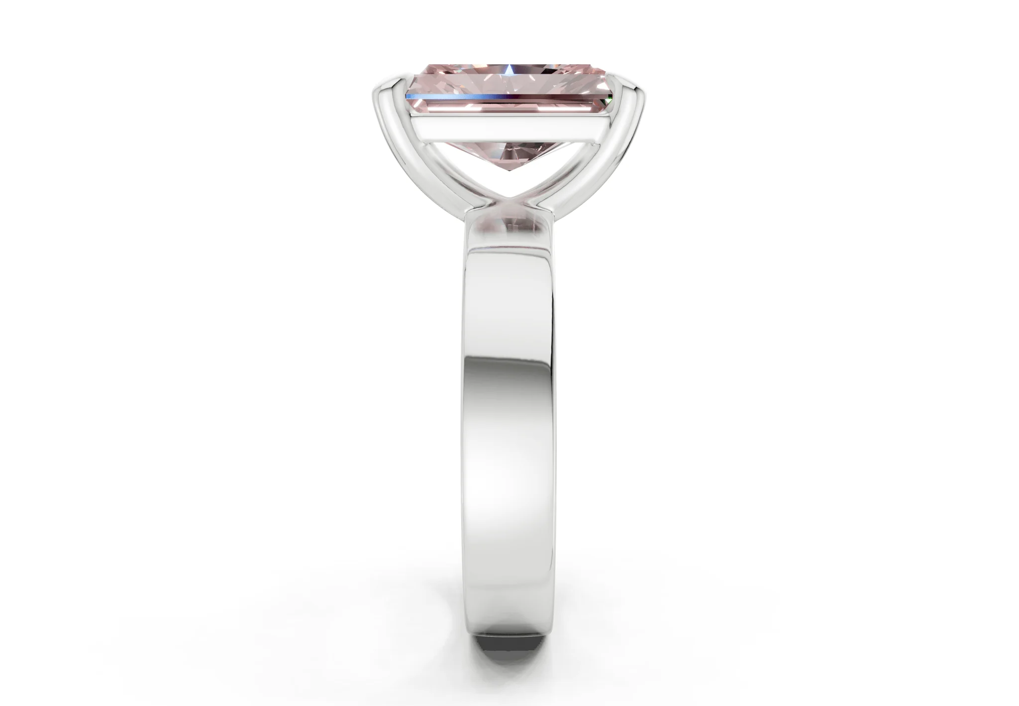 Cascade Pink Diamond Solitaire Radiant Cut 4mm Engagement Ring - Image 9