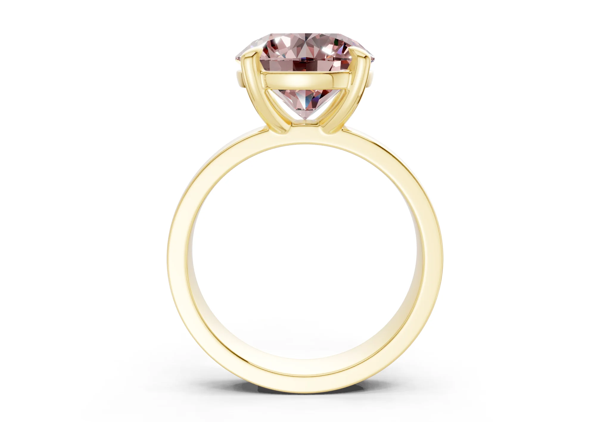 Cascade Pink Diamond Solitaire Round Cut 4mm Engagement Ring - Image 2