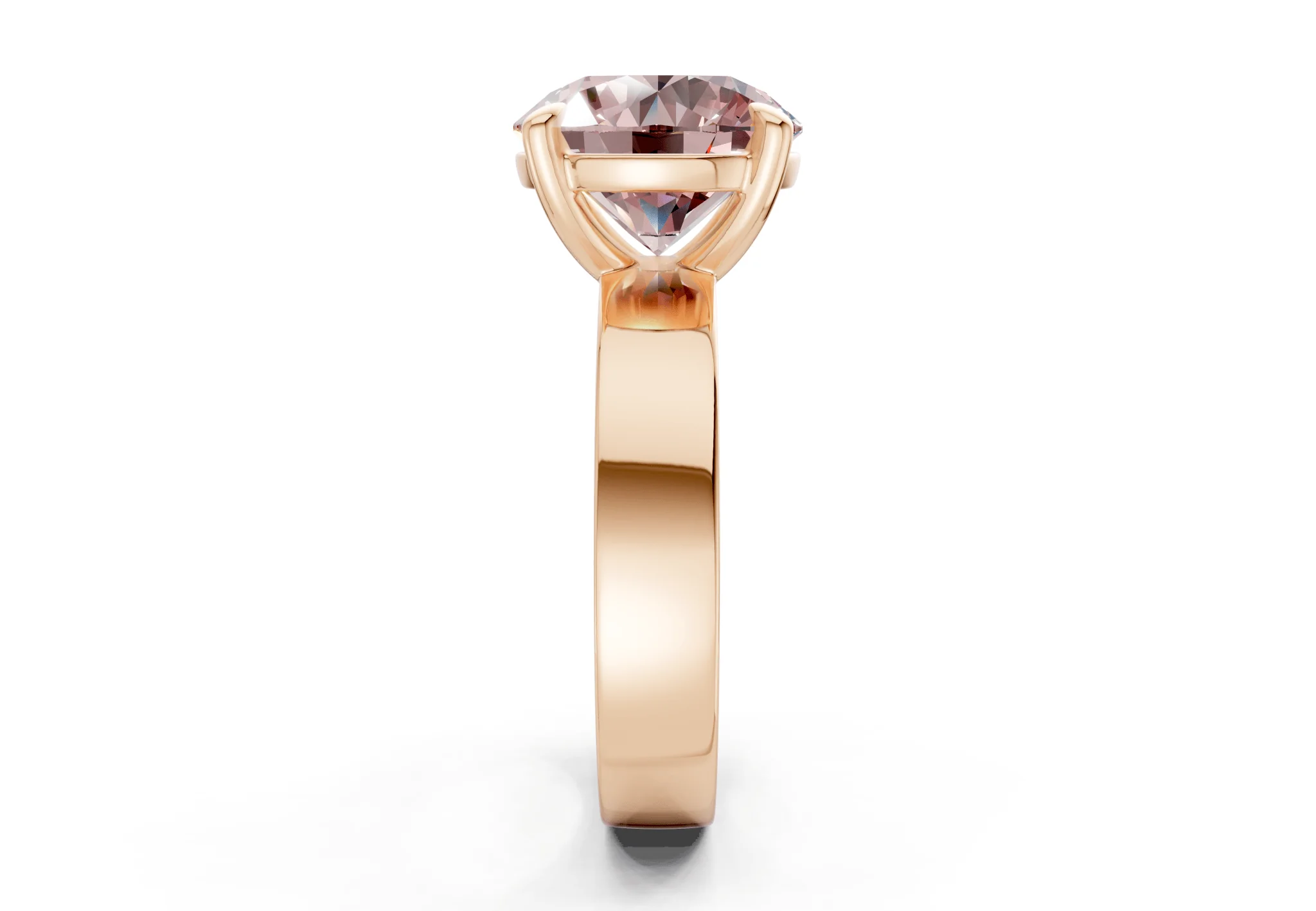 Cascade Pink Diamond Solitaire Round Cut 4mm Engagement Ring - Image 6