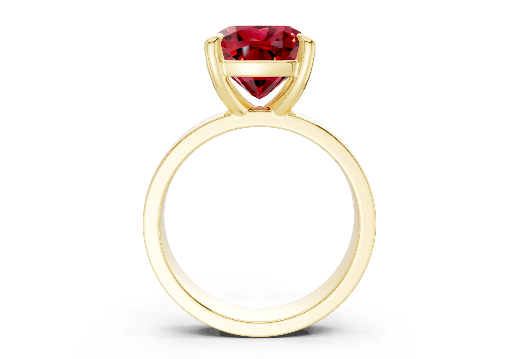 Cascade Ruby Gemstone Solitaire Cushion Squareuare Cut 4mm Engagement Ring - Image 2