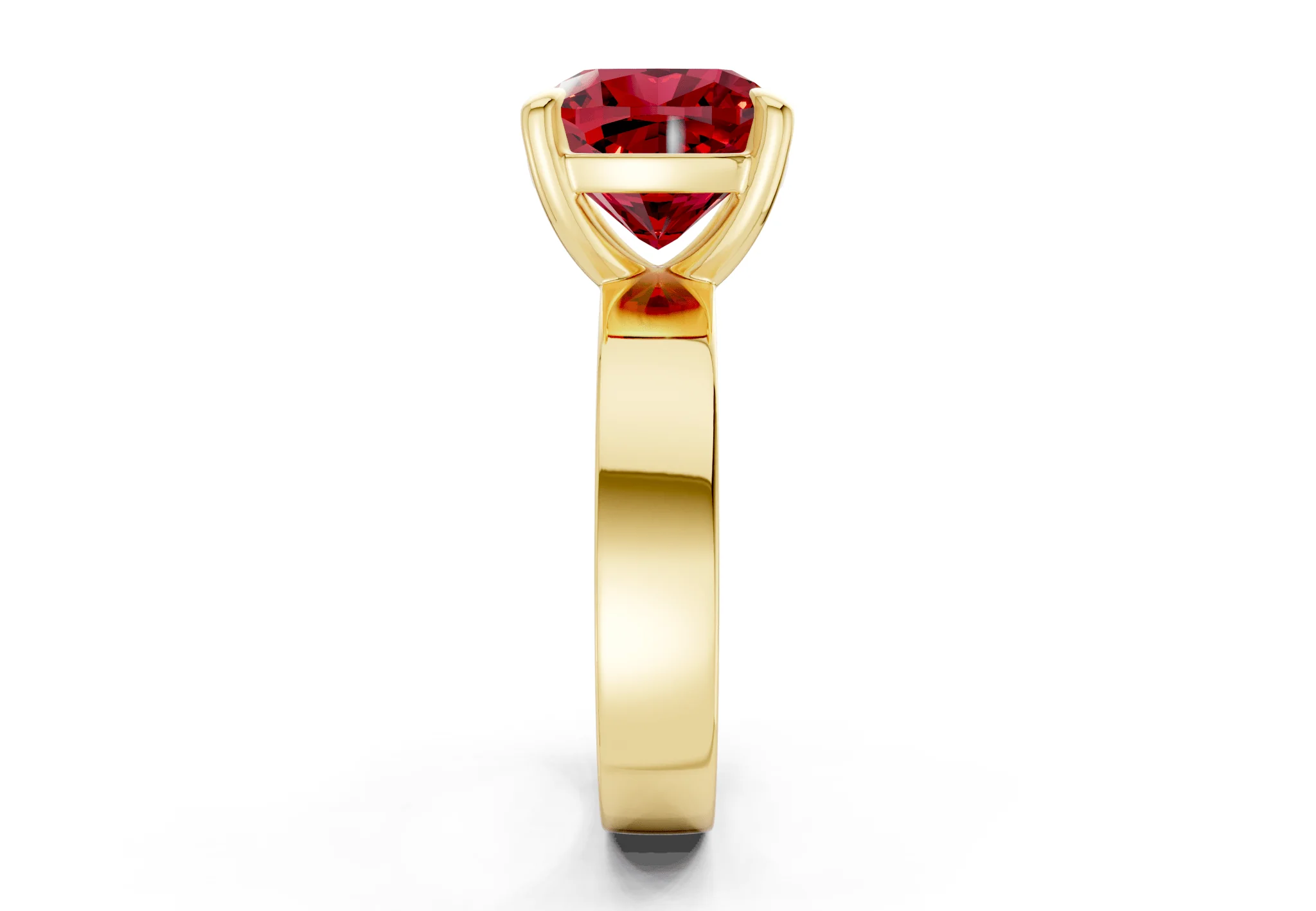 Cascade Ruby Gemstone Solitaire Cushion Squareuare Cut 4mm Engagement Ring - Image 3
