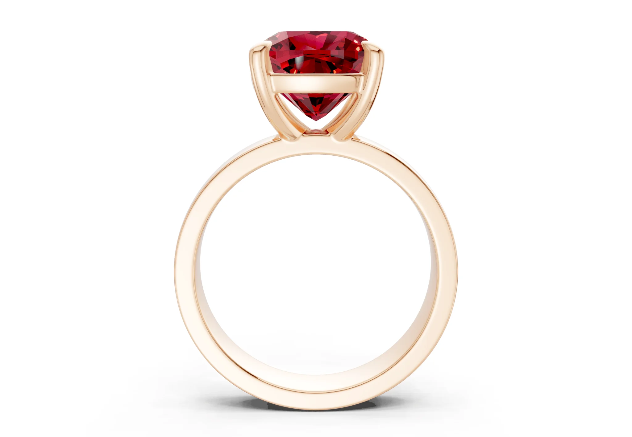 Cascade Ruby Gemstone Solitaire Cushion Squareuare Cut 4mm Engagement Ring - Image 5