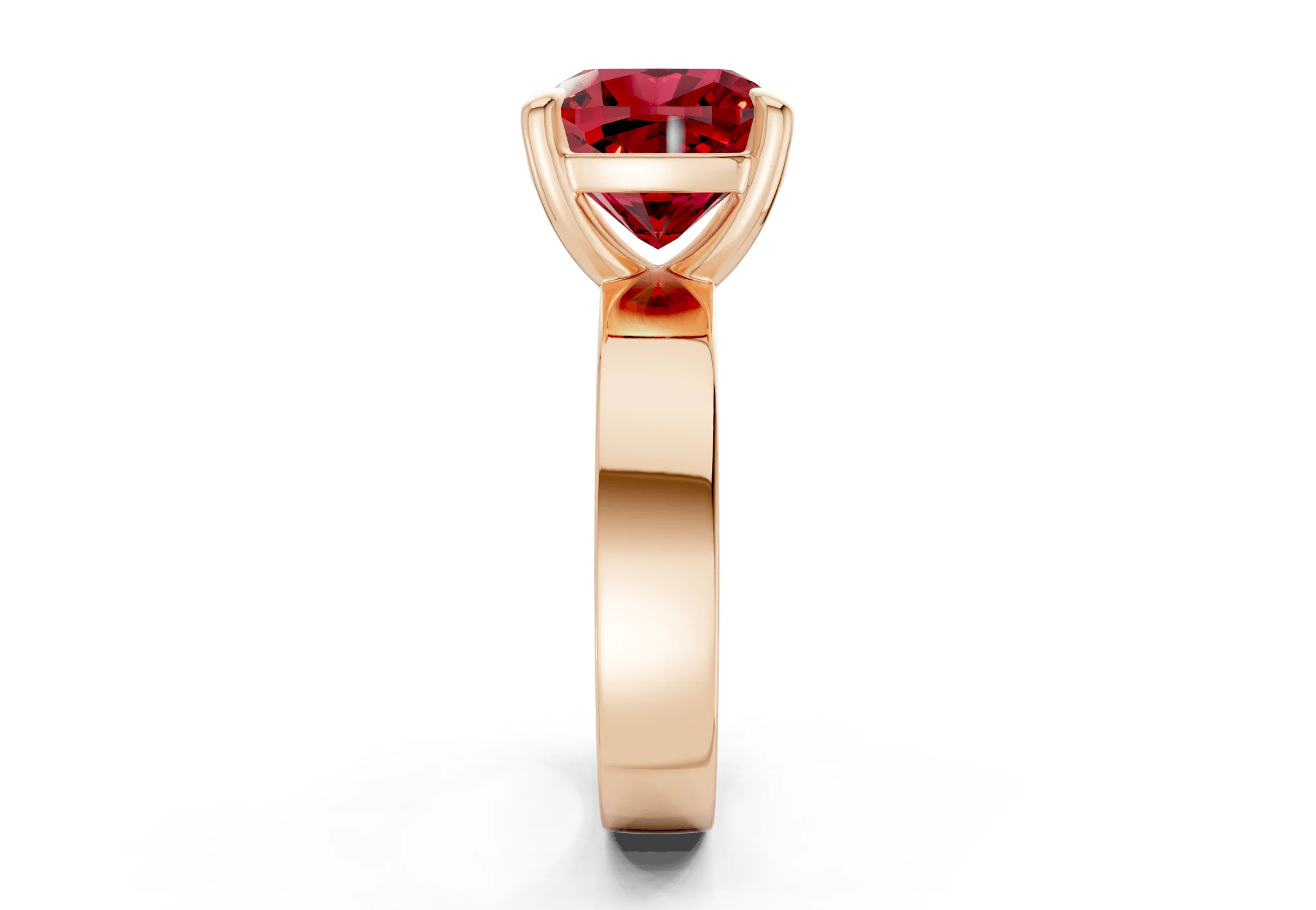 Cascade Ruby Gemstone Solitaire Cushion Squareuare Cut 4mm Engagement Ring - Image 6