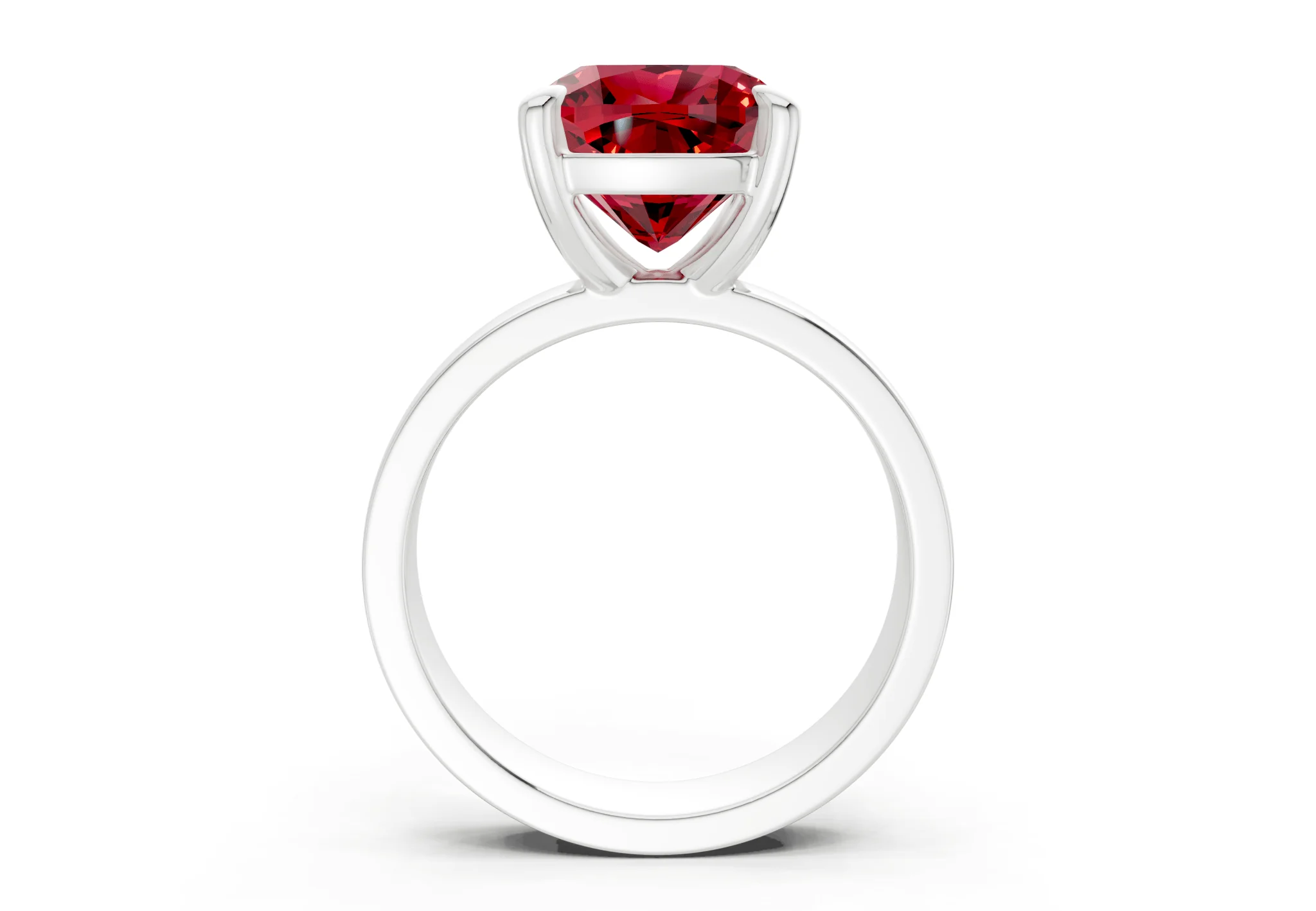 Cascade Ruby Gemstone Solitaire Cushion Squareuare Cut 4mm Engagement Ring - Image 8
