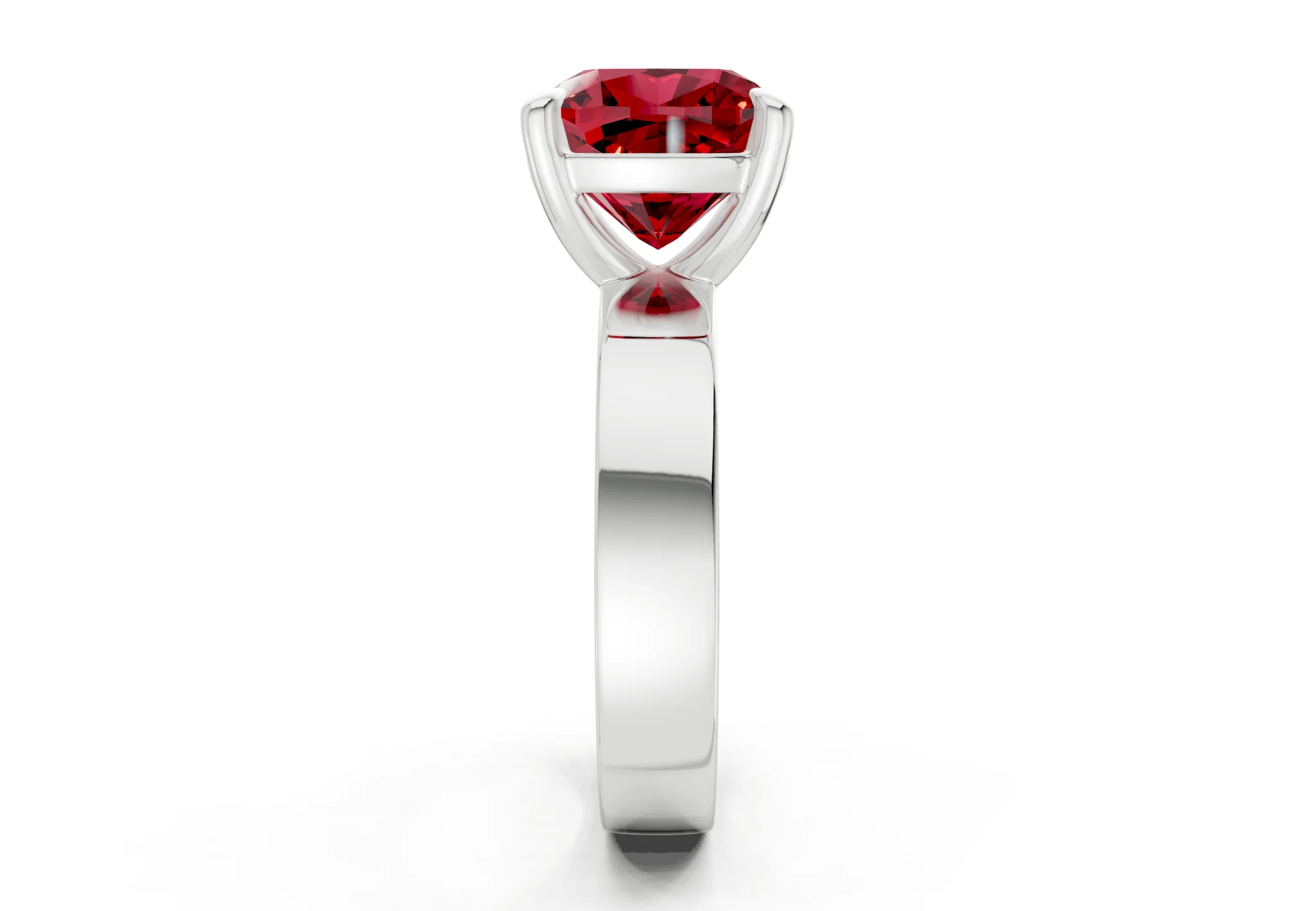 Cascade Ruby Gemstone Solitaire Cushion Squareuare Cut 4mm Engagement Ring - Image 9