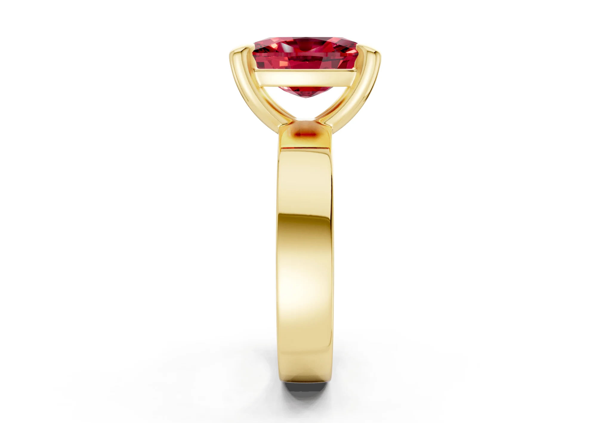 Cascade Ruby Gemstone Solitaire Elongated Cushion Cut 4mm Engagement Ring - Image 3