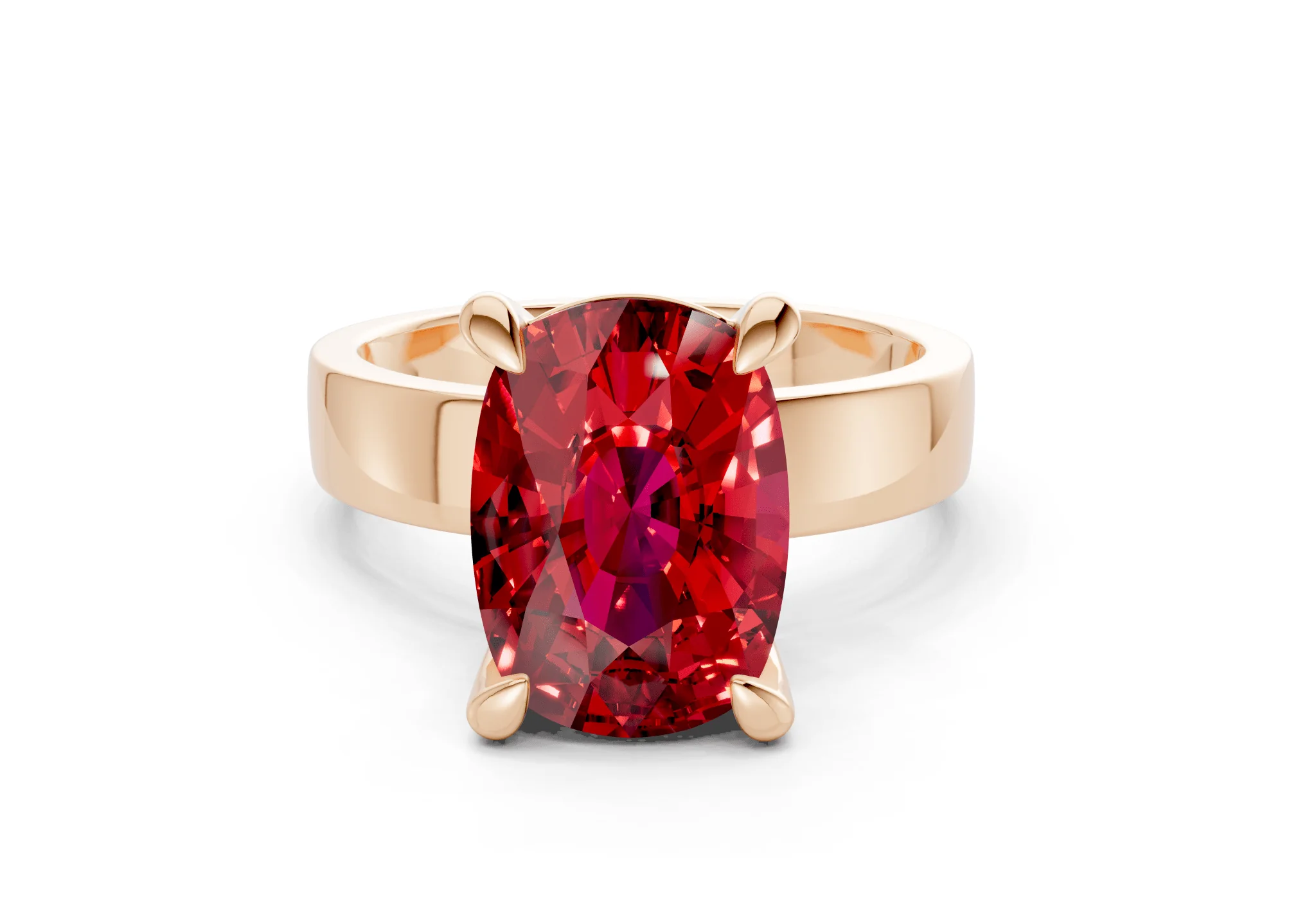 Cascade Ruby Gemstone Solitaire Elongated Cushion Cut 4mm Engagement Ring - Image 4