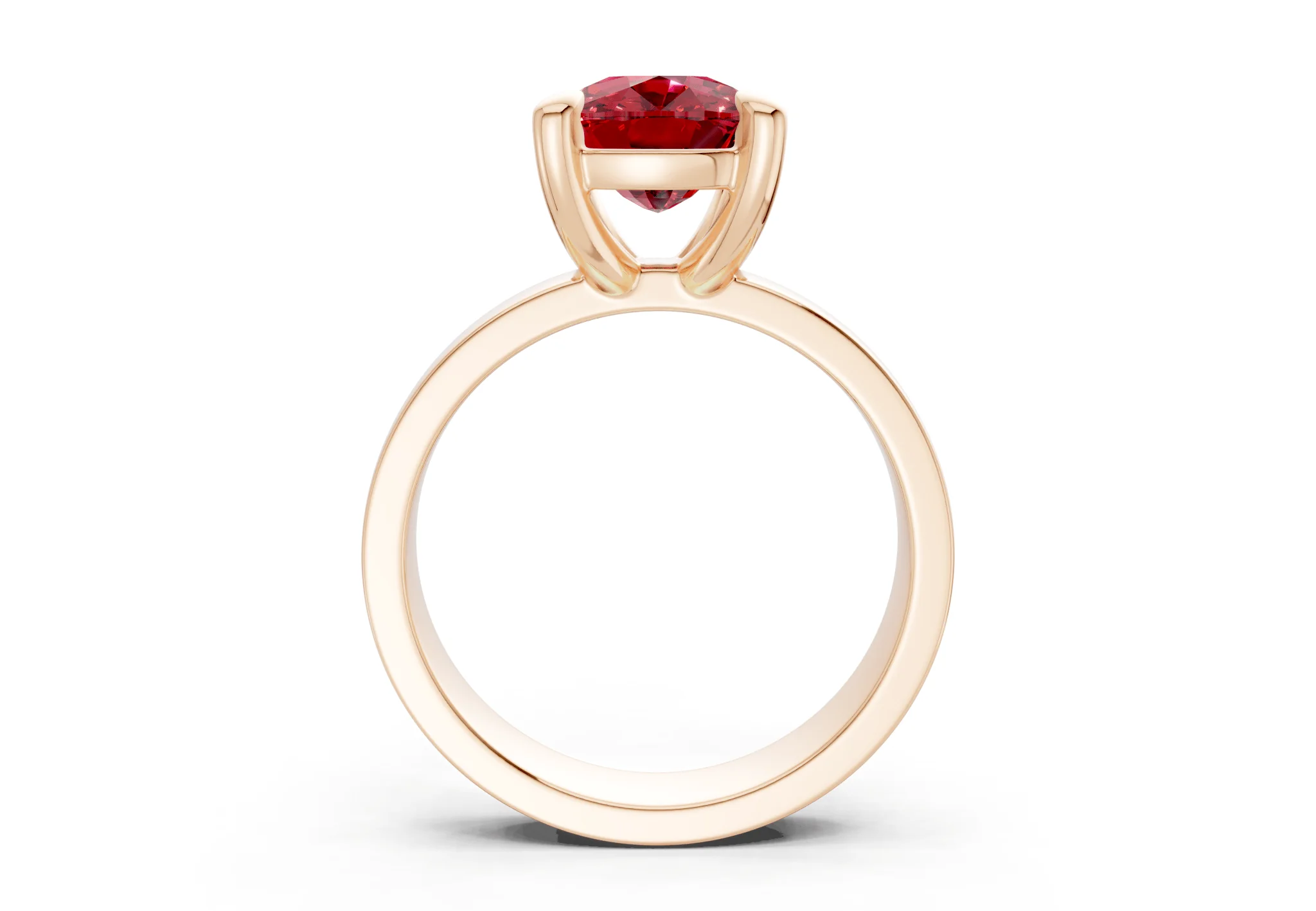 Cascade Ruby Gemstone Solitaire Elongated Cushion Cut 4mm Engagement Ring - Image 5