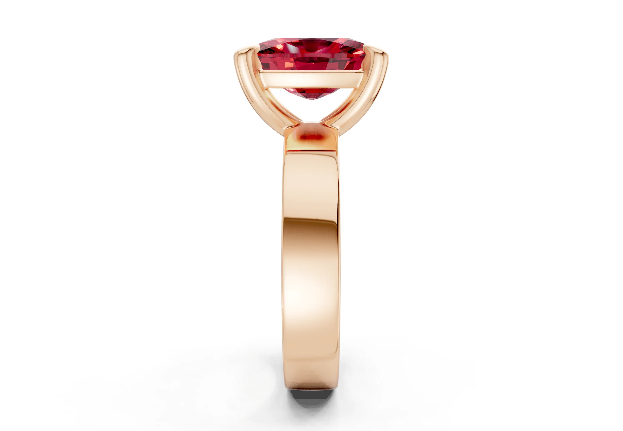 Cascade Ruby Gemstone Solitaire Elongated Cushion Cut 4mm Engagement Ring - Image 6