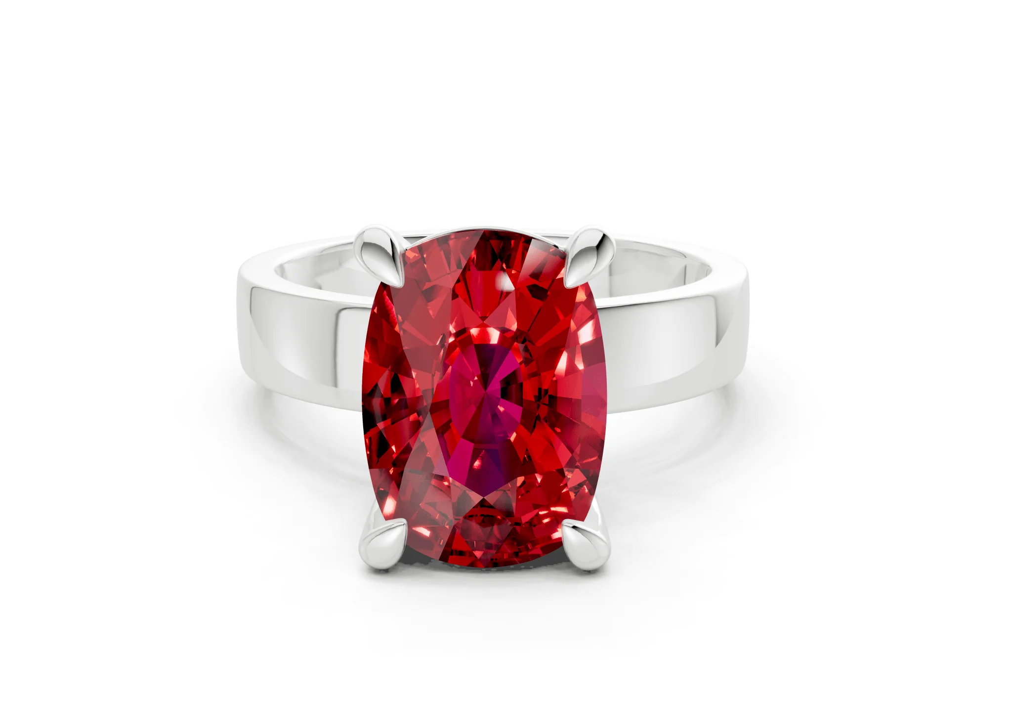 Cascade Ruby Gemstone Solitaire Elongated Cushion Cut 4mm Engagement Ring - Image 7