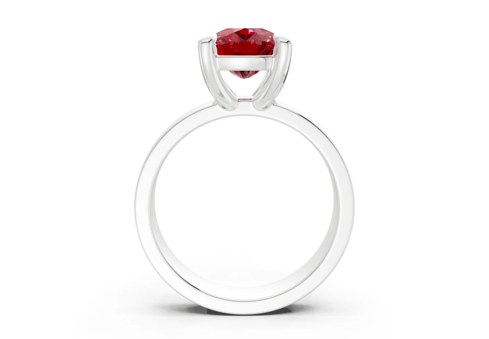 Cascade Ruby Gemstone Solitaire Elongated Cushion Cut 4mm Engagement Ring - Image 8