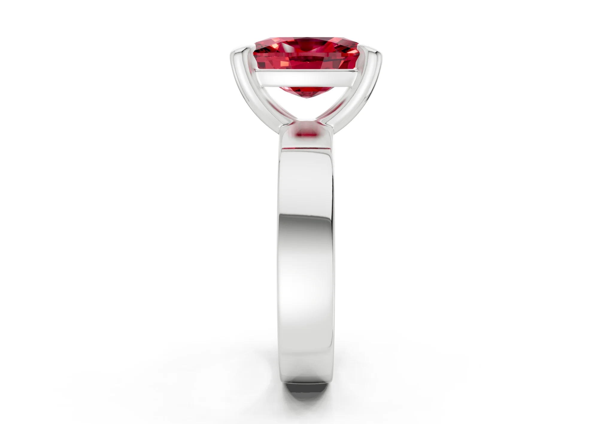 Cascade Ruby Gemstone Solitaire Elongated Cushion Cut 4mm Engagement Ring - Image 9