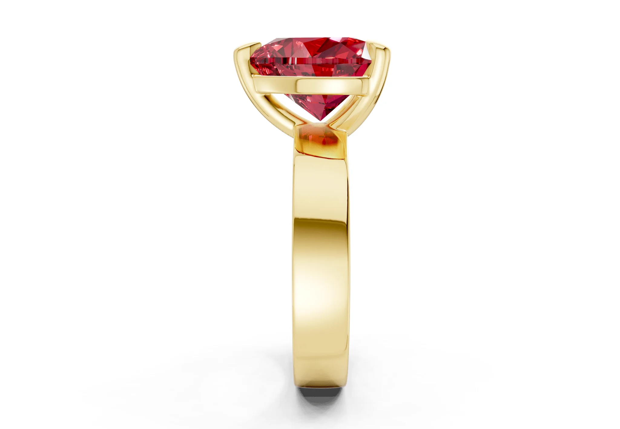 Cascade Ruby Gemstone Solitaire Heart Cut 4mm Engagement Ring - Image 3