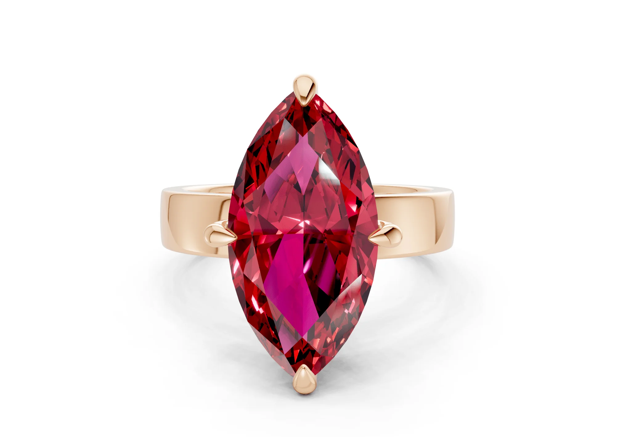 Cascade Ruby Gemstone Solitaire Marquise Cut 4mm Engagement Ring - Image 4