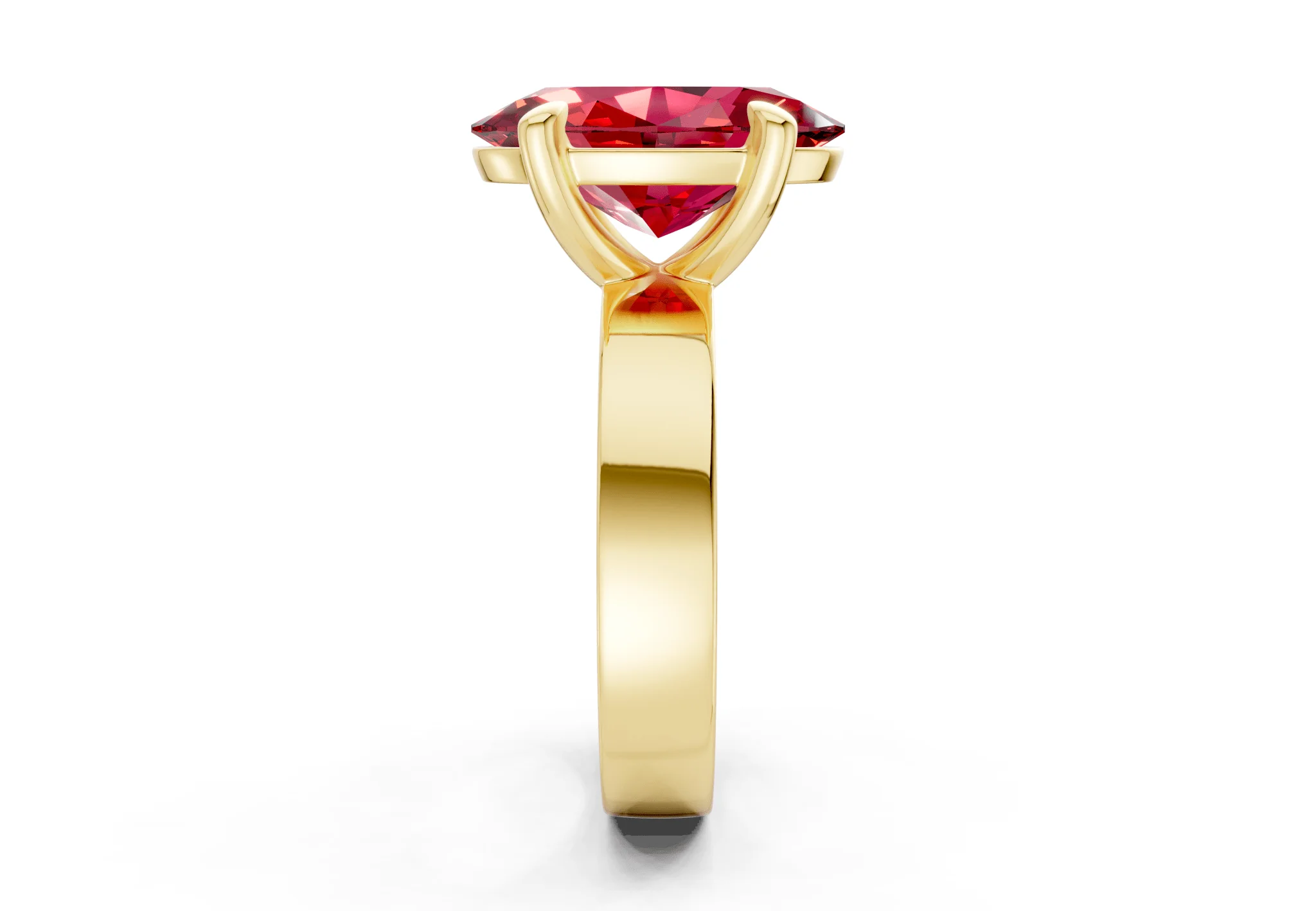 Cascade Ruby Gemstone Solitaire Oval Cut 4mm Engagement Ring - Image 3