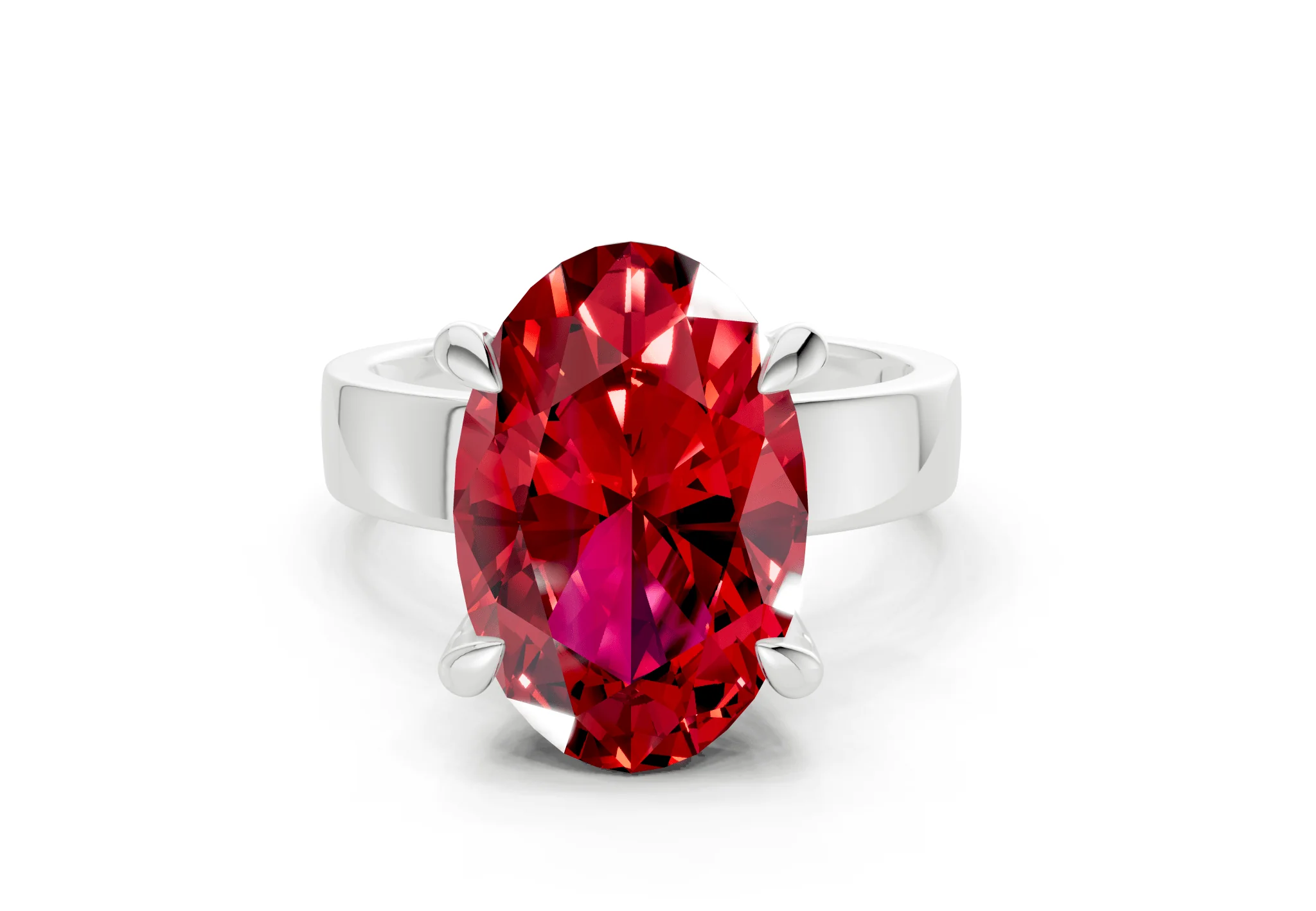 Cascade Ruby Gemstone Solitaire Oval Cut 4mm Engagement Ring - Image 7