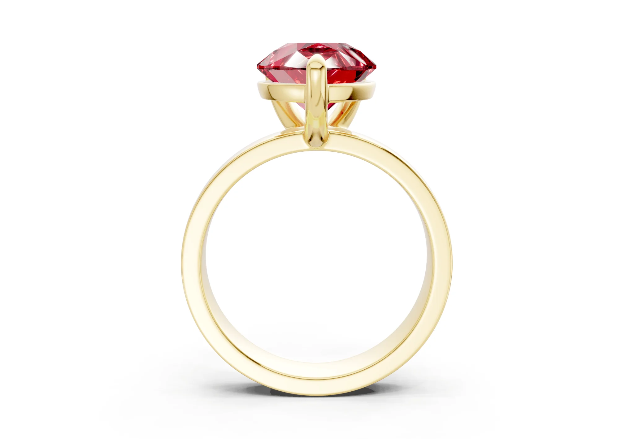 Cascade Ruby Gemstone Solitaire Pear Cut 4mm Engagement Ring - Image 2