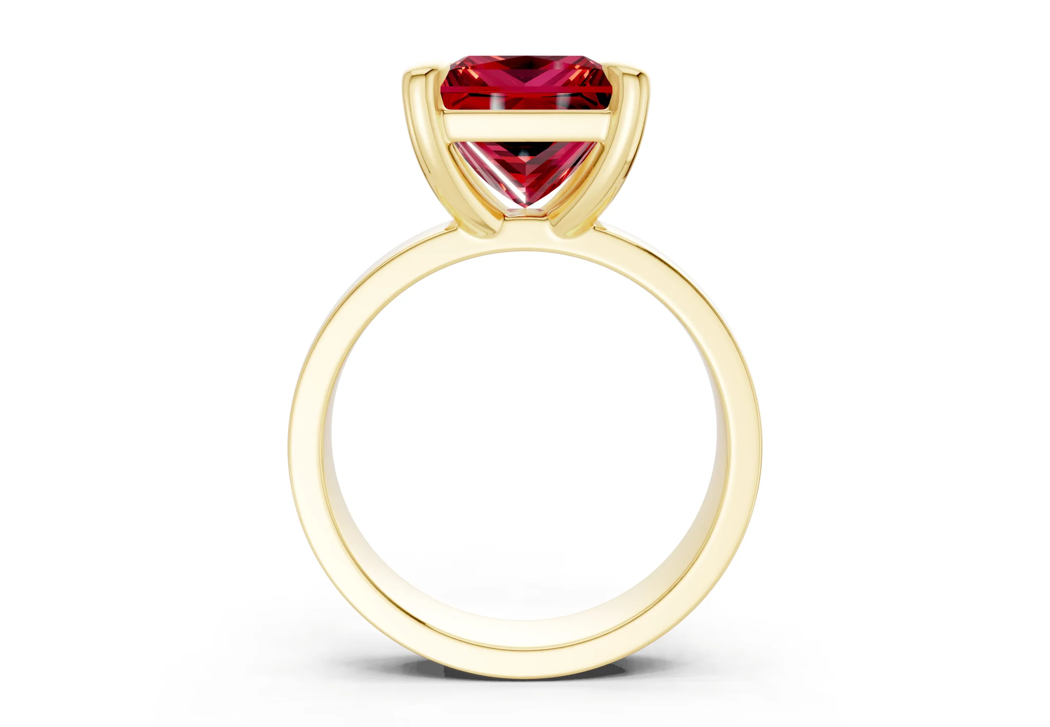 Cascade Ruby Gemstone Solitaire Princess Cut 4mm Engagement Ring - Image 2