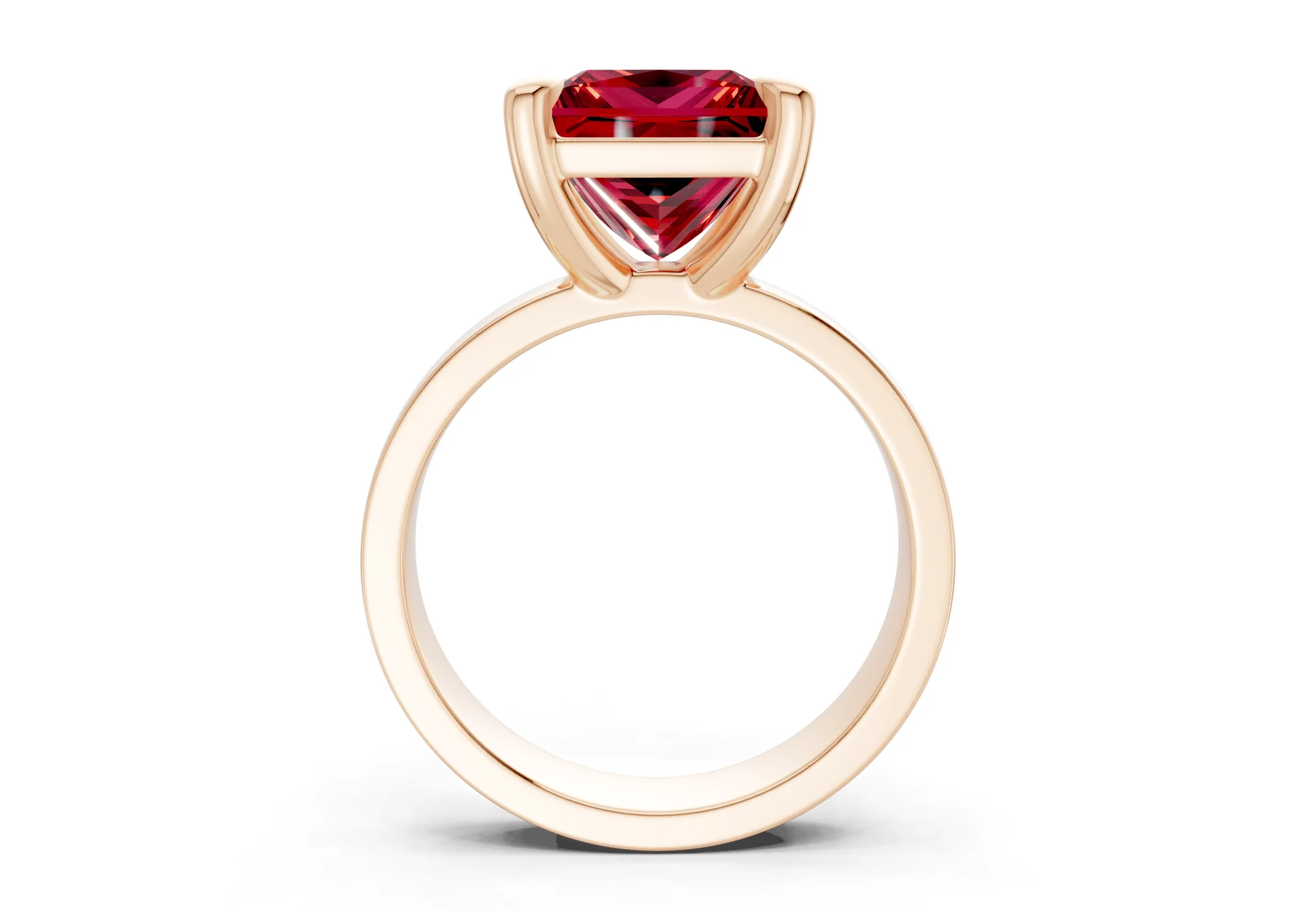 Cascade Ruby Gemstone Solitaire Princess Cut 4mm Engagement Ring - Image 5