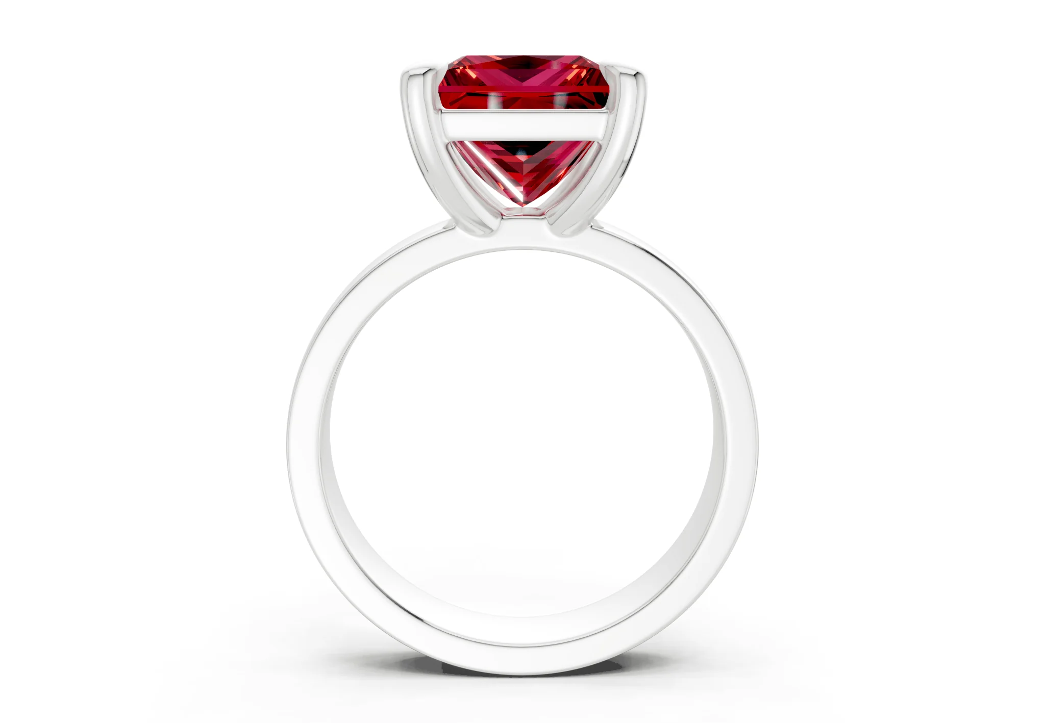 Cascade Ruby Gemstone Solitaire Princess Cut 4mm Engagement Ring - Image 8