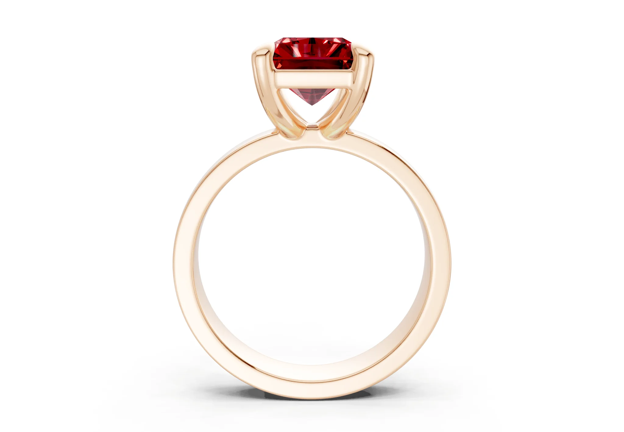 Cascade Ruby Gemstone Solitaire Radiant Cut 4mm Engagement Ring - Image 5