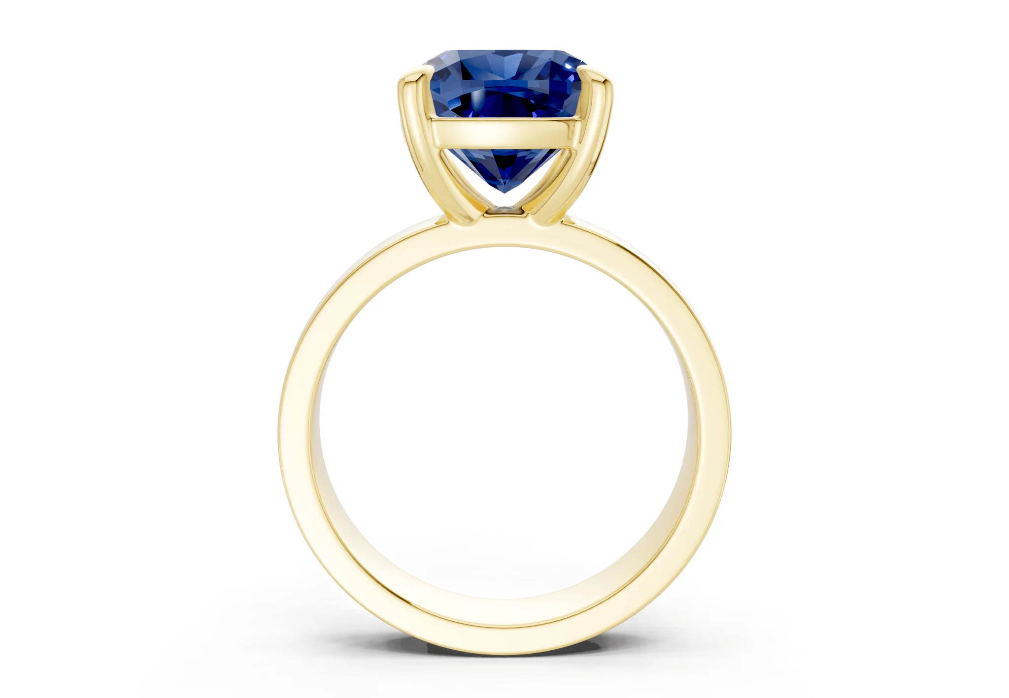 Cascade Sapphire Gemstone Solitaire Cushion Squareuare Cut 4mm Engagement Ring - Image 2