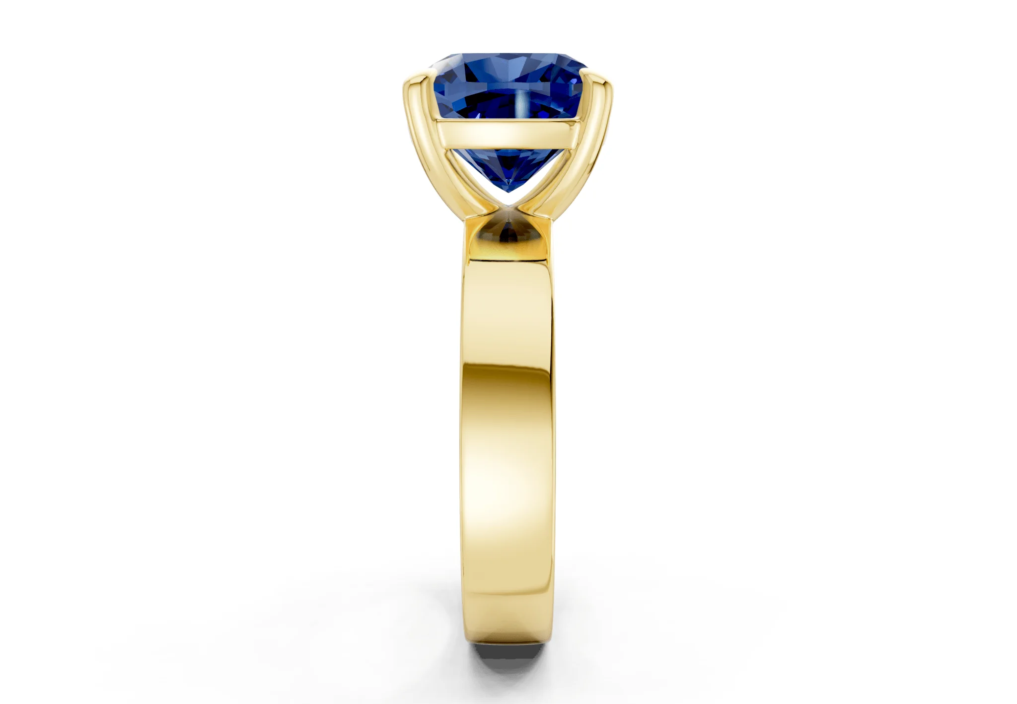 Cascade Sapphire Gemstone Solitaire Cushion Squareuare Cut 4mm Engagement Ring - Image 3