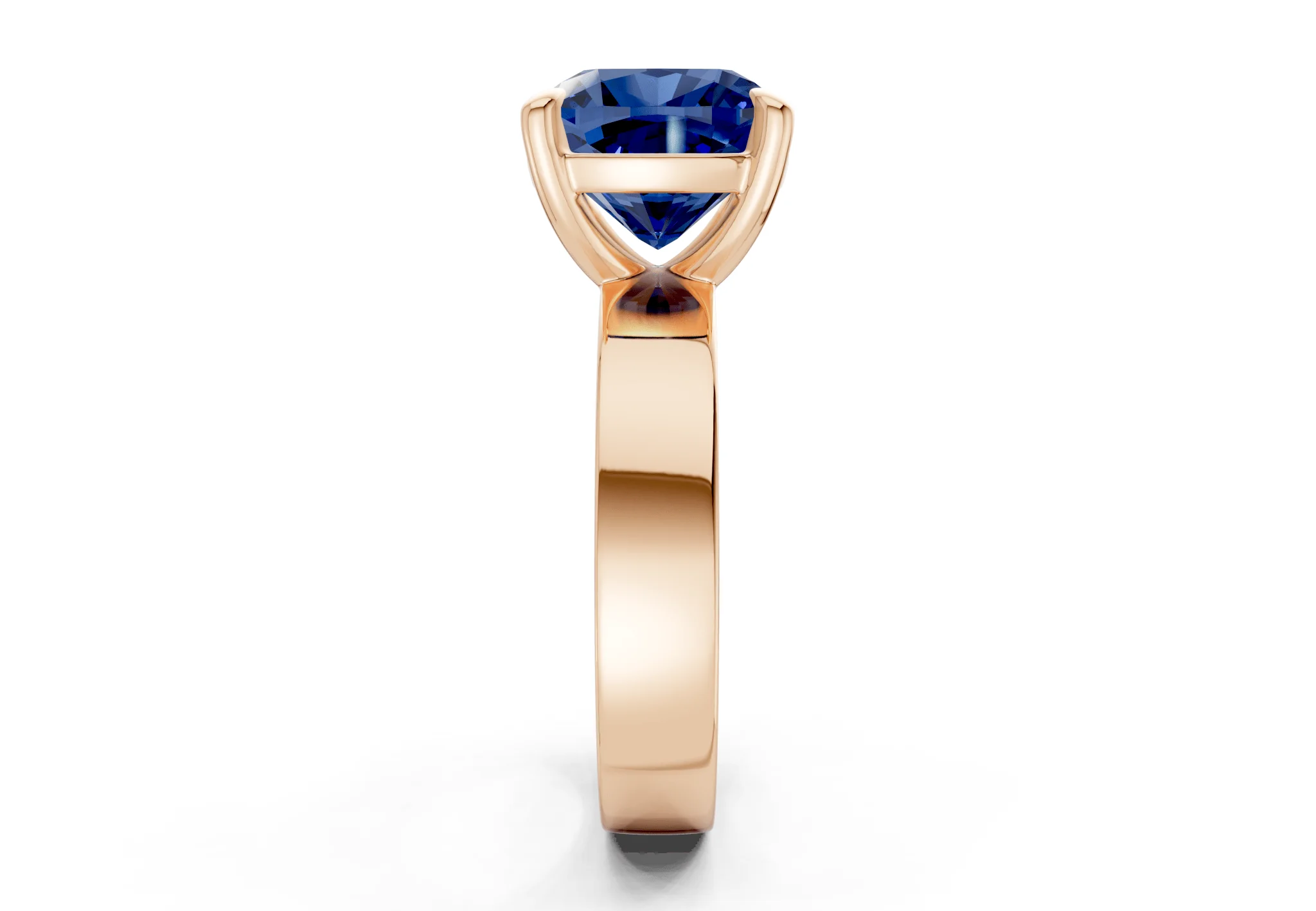 Cascade Sapphire Gemstone Solitaire Cushion Squareuare Cut 4mm Engagement Ring - Image 6