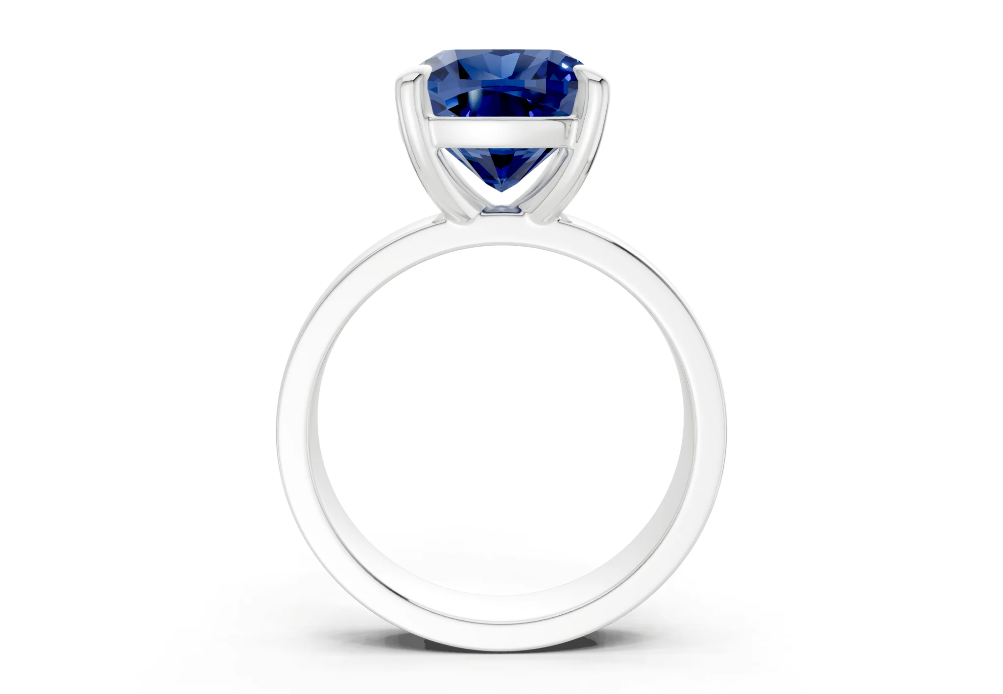 Cascade Sapphire Gemstone Solitaire Cushion Squareuare Cut 4mm Engagement Ring - Image 8