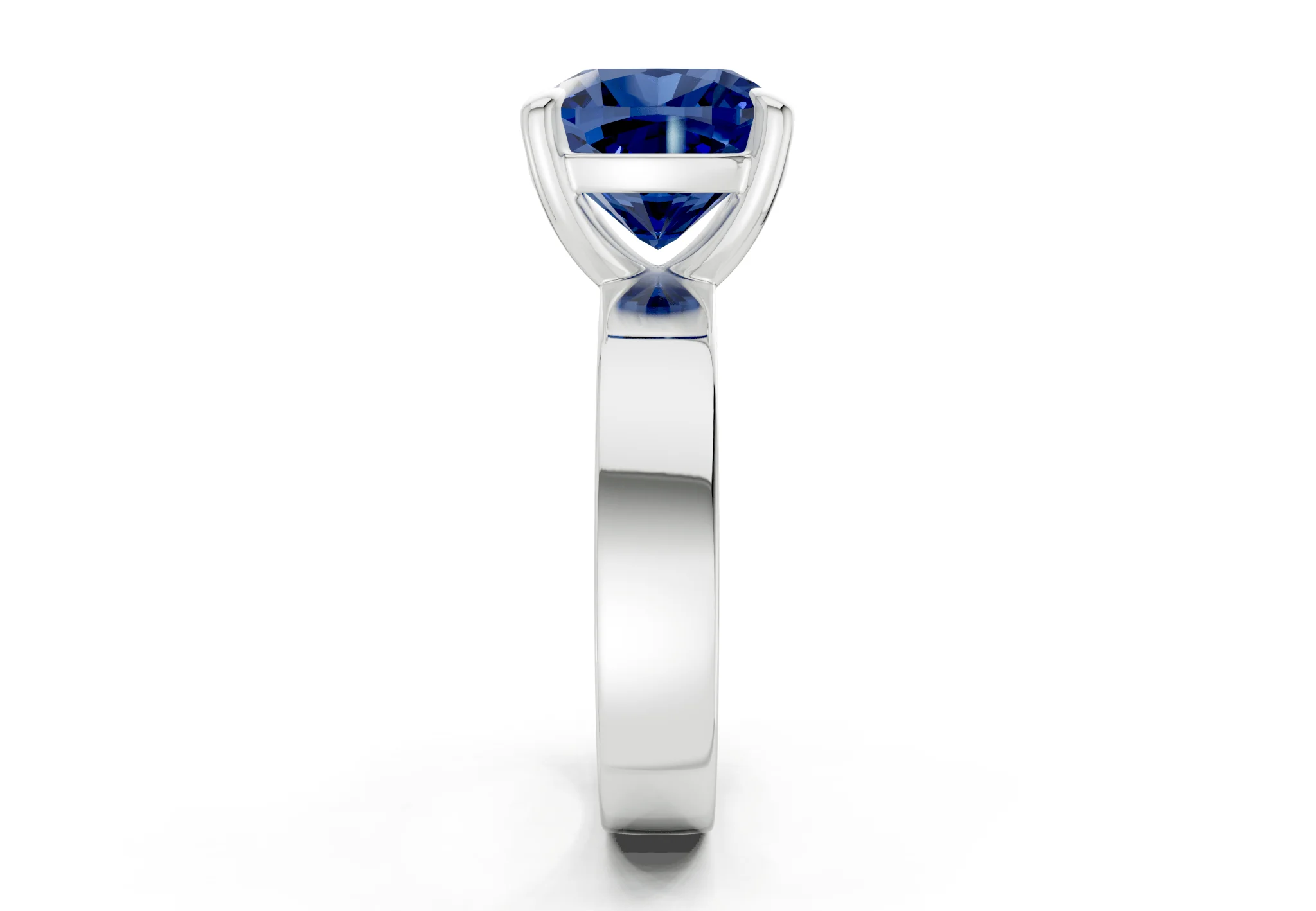 Cascade Sapphire Gemstone Solitaire Cushion Squareuare Cut 4mm Engagement Ring - Image 9