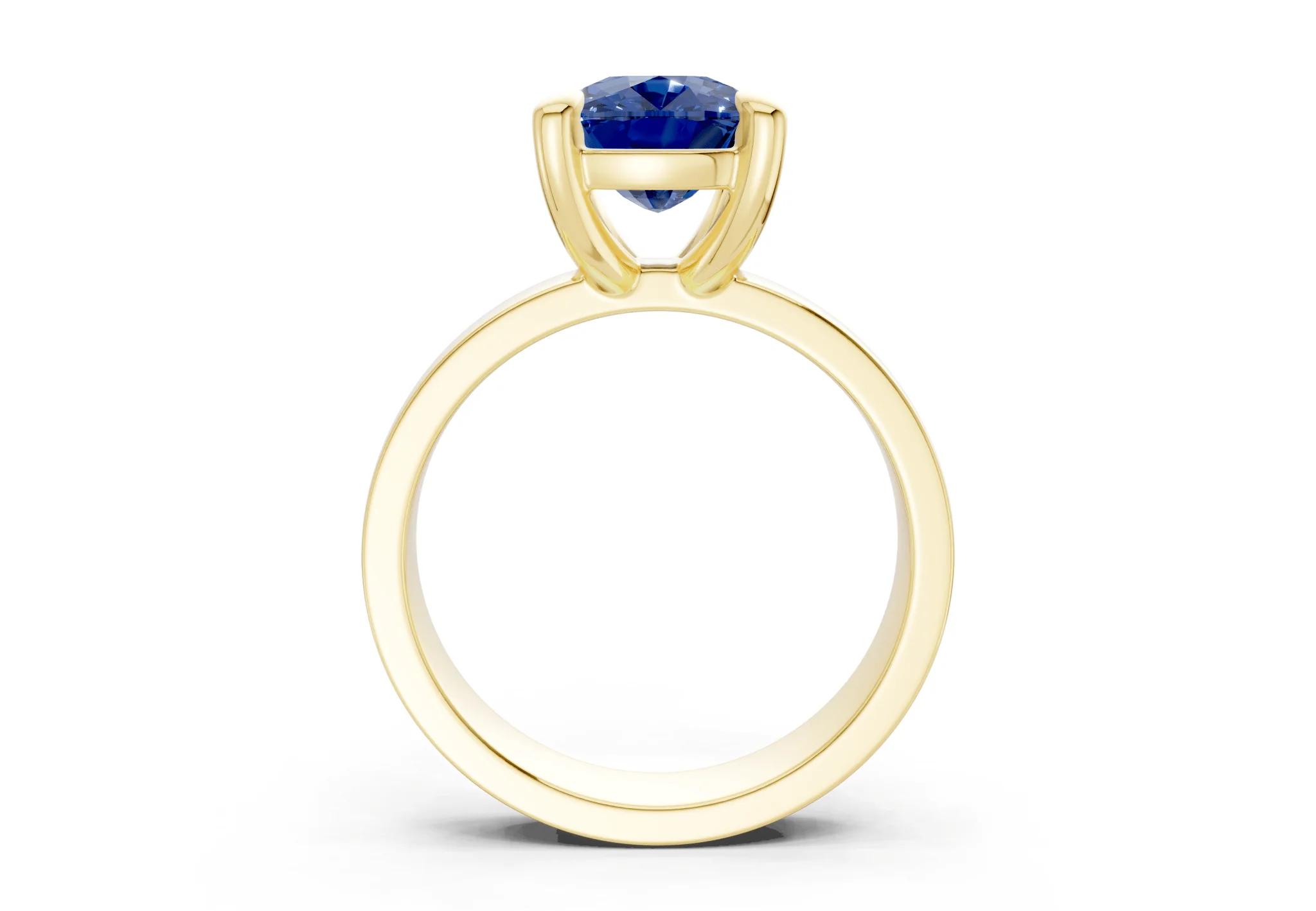 Cascade Sapphire Gemstone Solitaire Elongated Cushion Cut 4mm Engagement Ring - Image 2