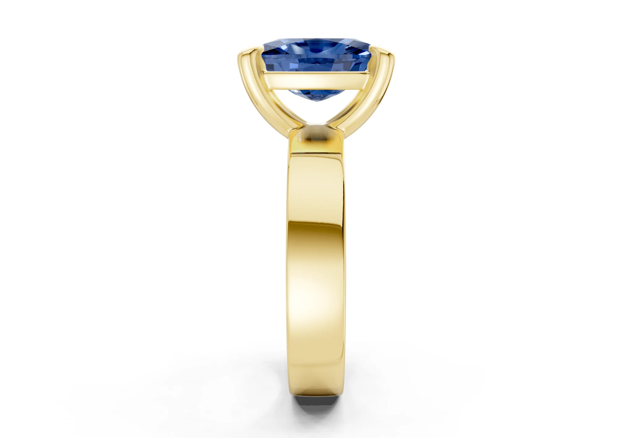 Cascade Sapphire Gemstone Solitaire Elongated Cushion Cut 4mm Engagement Ring - Image 3