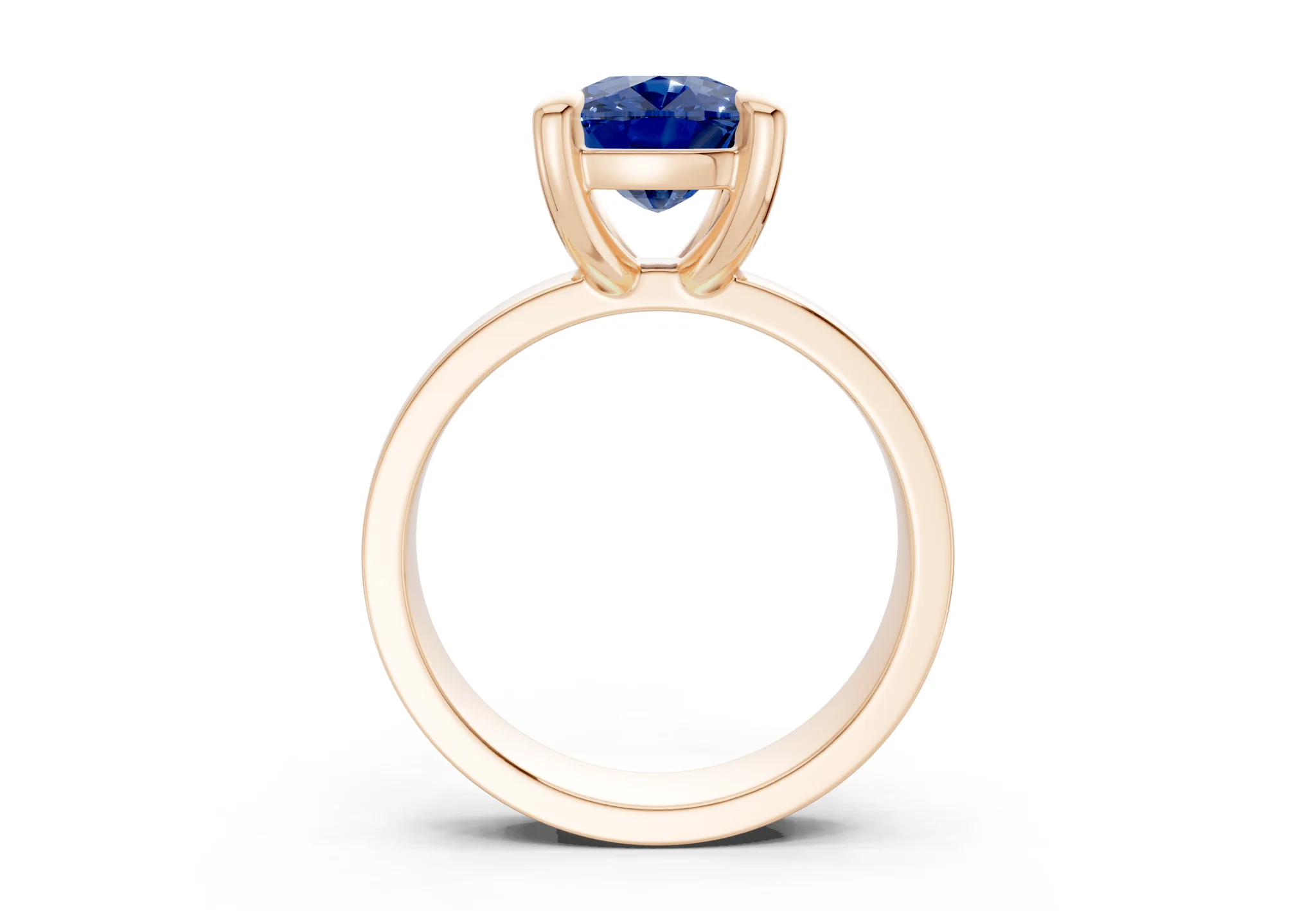 Cascade Sapphire Gemstone Solitaire Elongated Cushion Cut 4mm Engagement Ring - Image 5