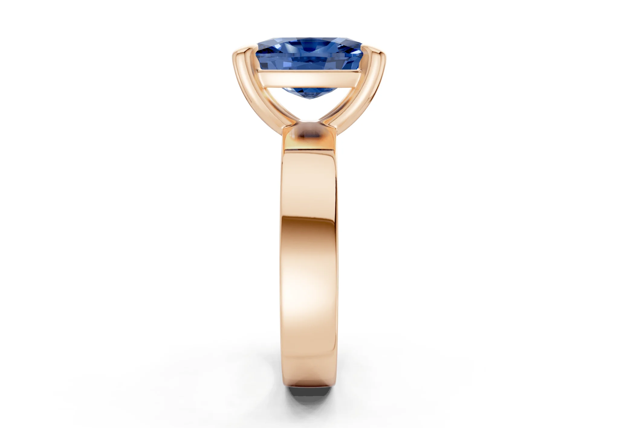 Cascade Sapphire Gemstone Solitaire Elongated Cushion Cut 4mm Engagement Ring - Image 6