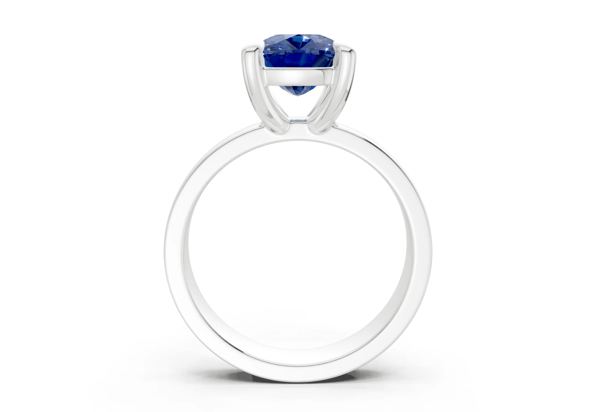 Cascade Sapphire Gemstone Solitaire Elongated Cushion Cut 4mm Engagement Ring - Image 8