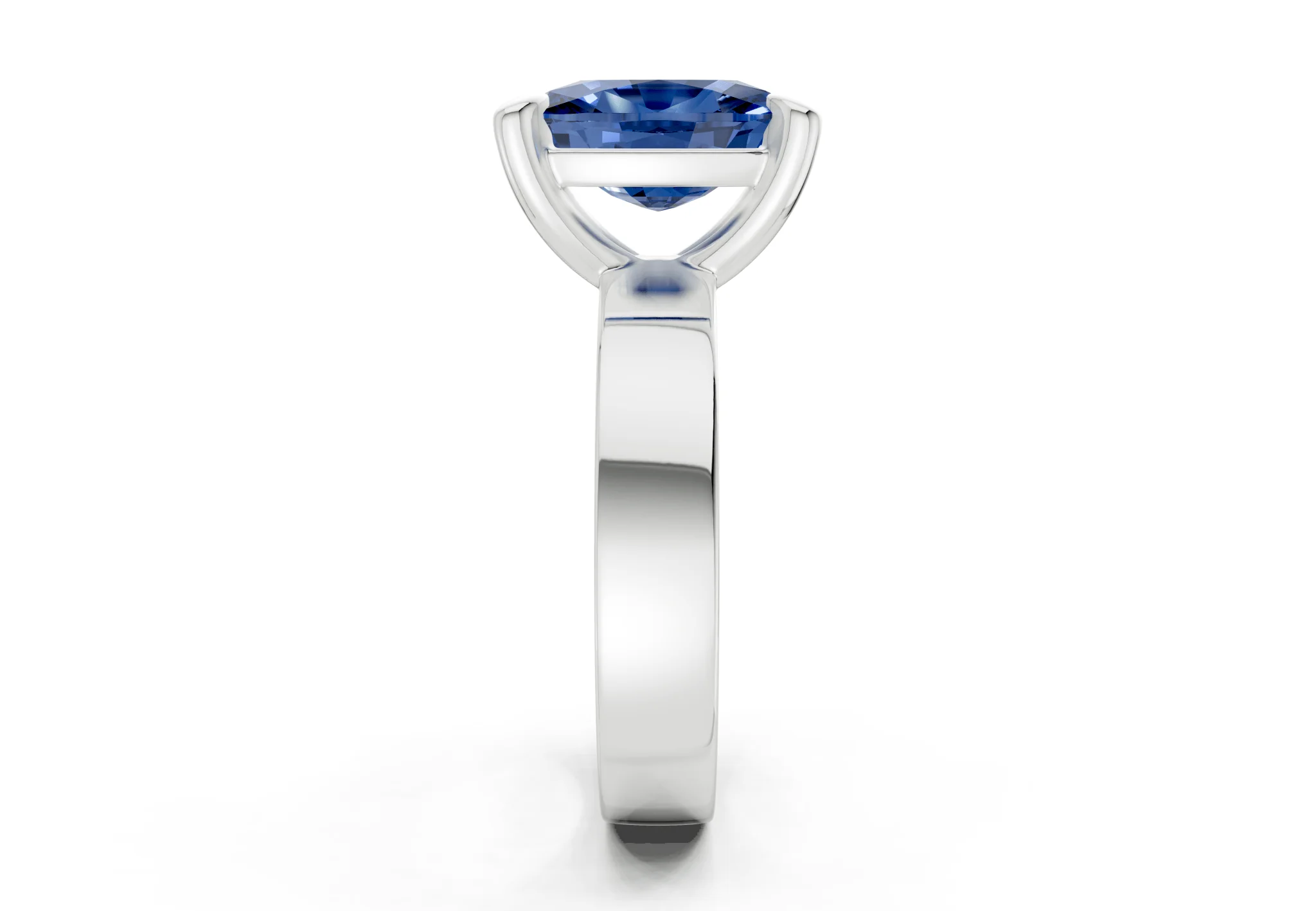 Cascade Sapphire Gemstone Solitaire Elongated Cushion Cut 4mm Engagement Ring - Image 9