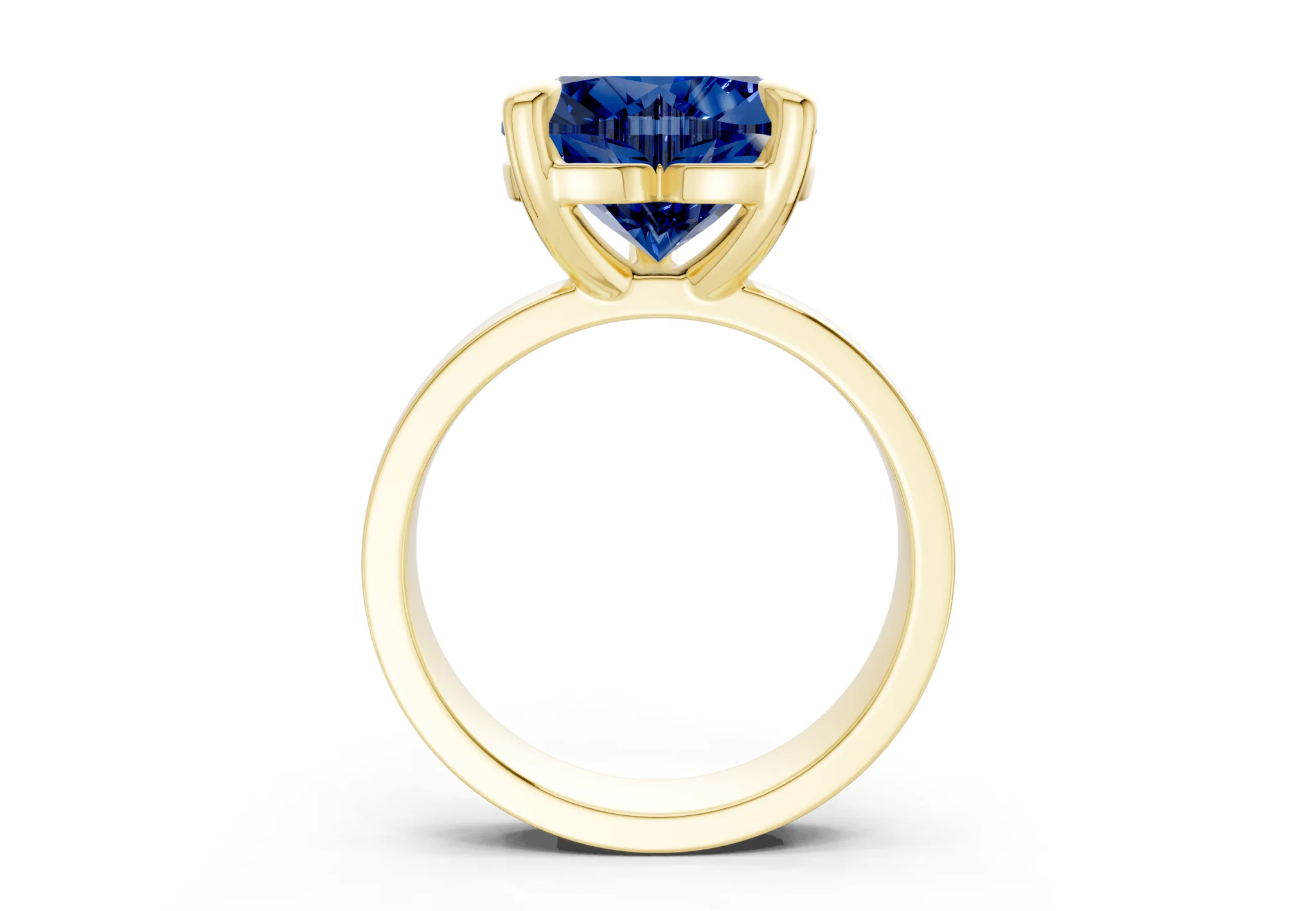 Cascade Sapphire Gemstone Solitaire Heart Cut 4mm Engagement Ring - Image 2