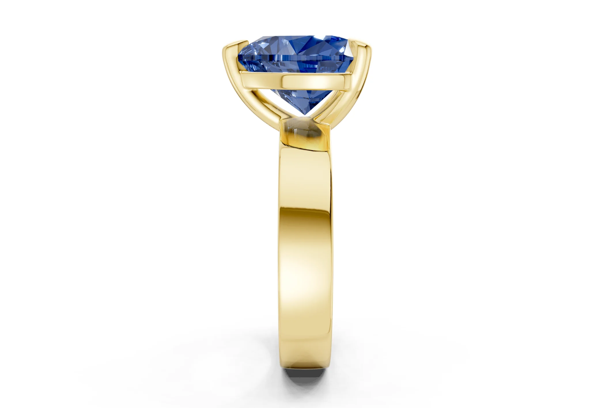 Cascade Sapphire Gemstone Solitaire Heart Cut 4mm Engagement Ring - Image 3