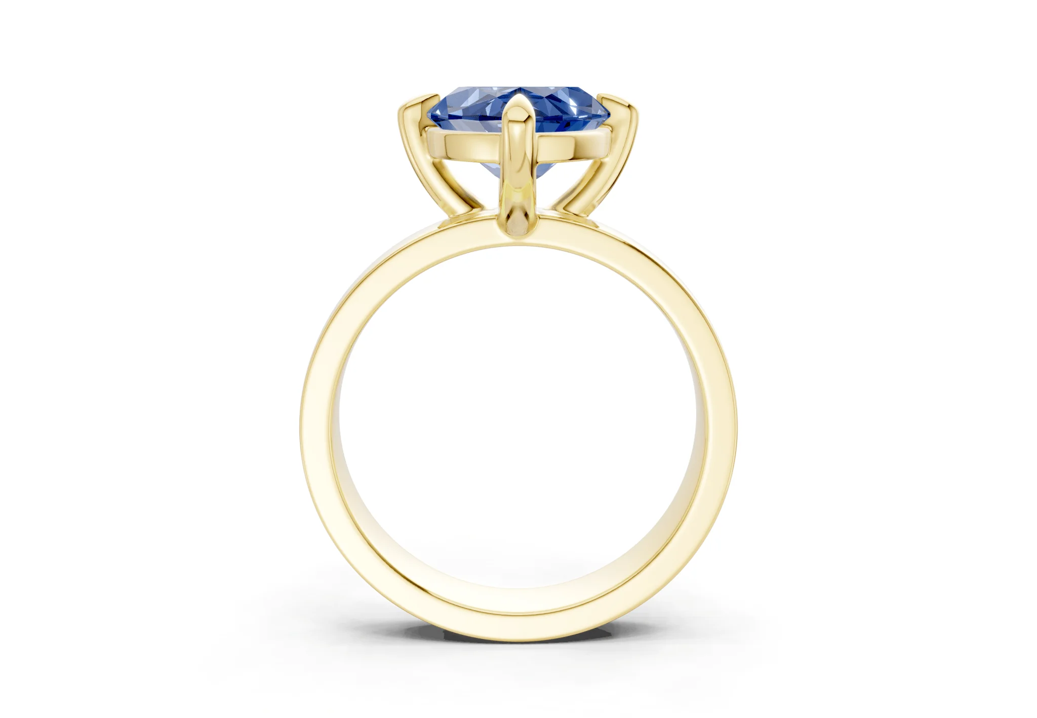 Cascade Sapphire Gemstone Solitaire Marquise Cut 4mm Engagement Ring - Image 2