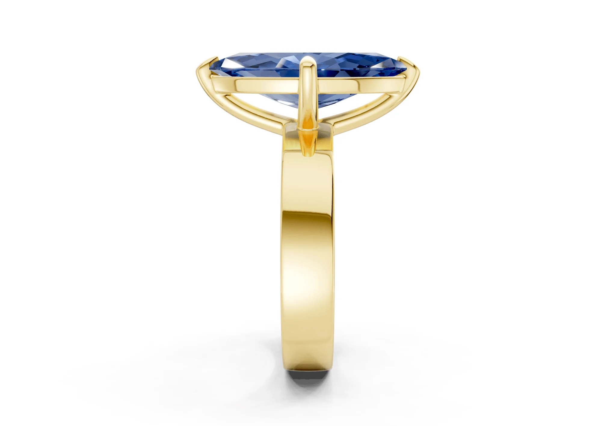 Cascade Sapphire Gemstone Solitaire Marquise Cut 4mm Engagement Ring - Image 3