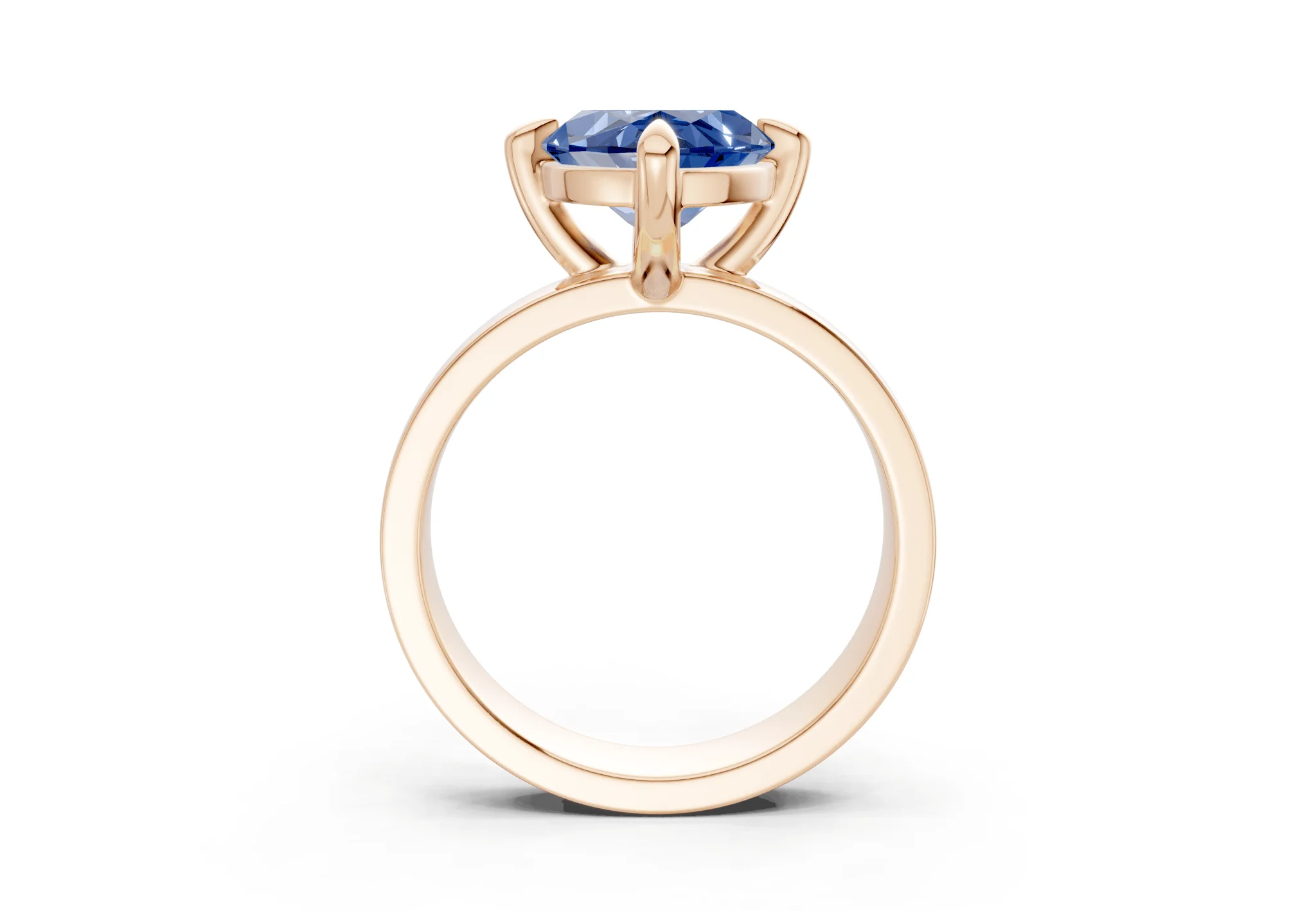 Cascade Sapphire Gemstone Solitaire Marquise Cut 4mm Engagement Ring - Image 5